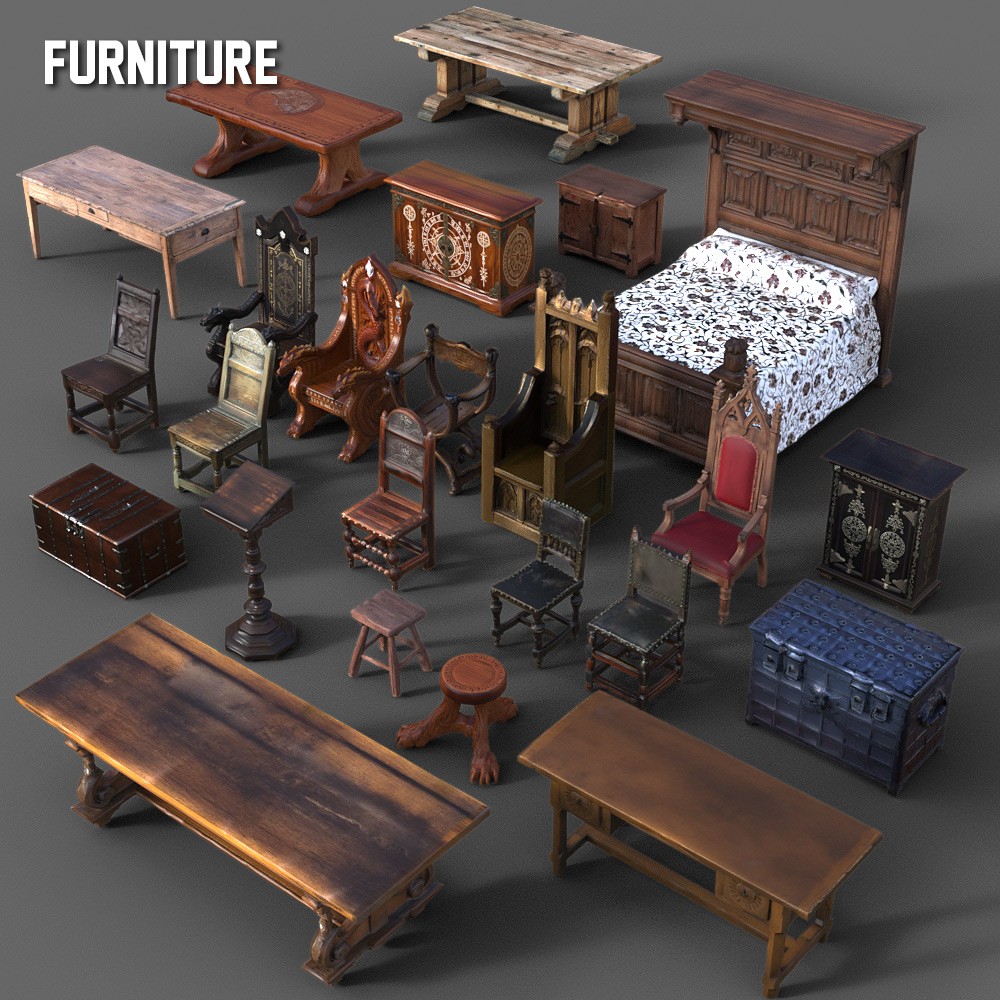 130 Medieval Props Collection for Daz Studio by N/A