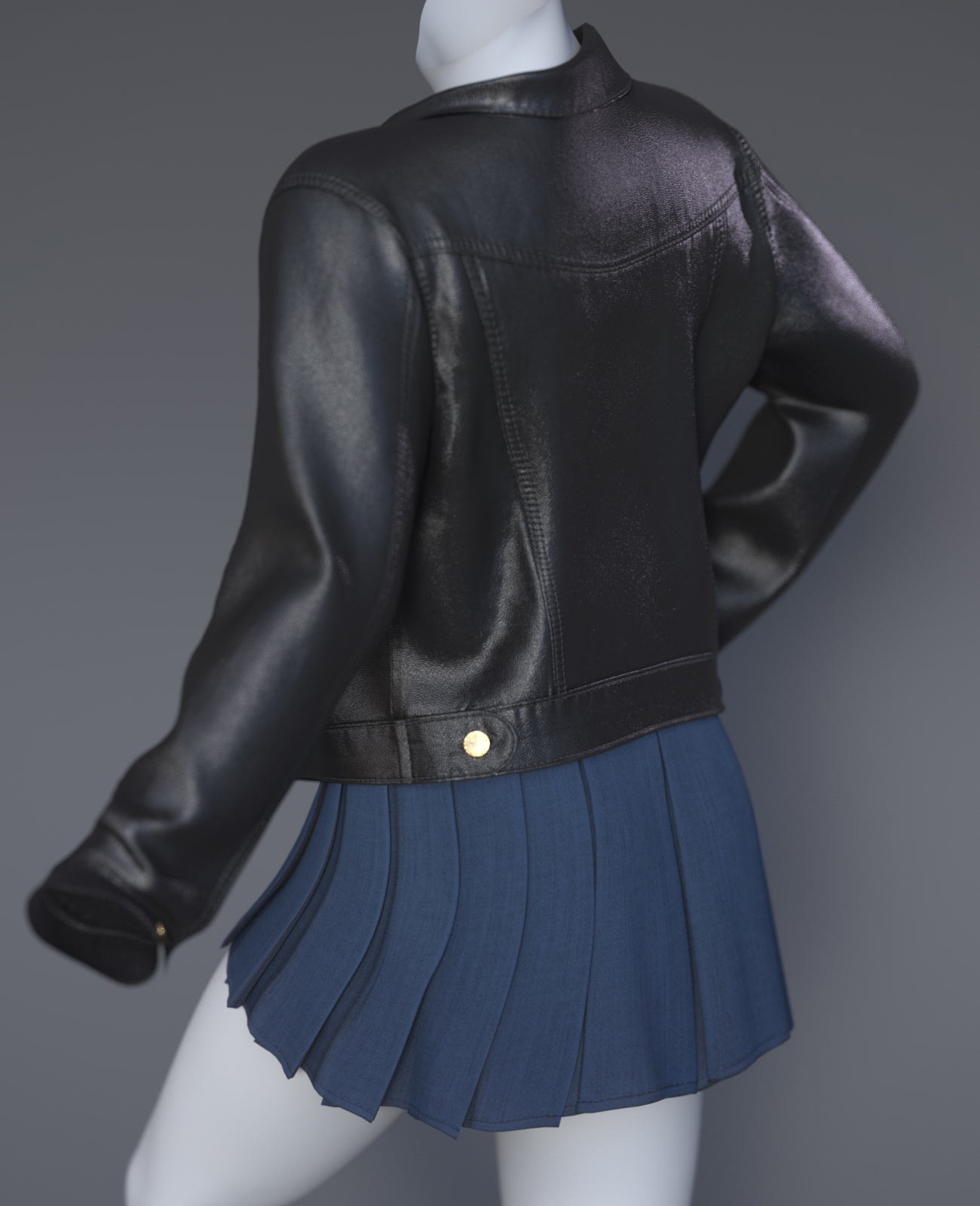 dForce Cai Denim Jacket and Pleated Skirt for G9 by N/A