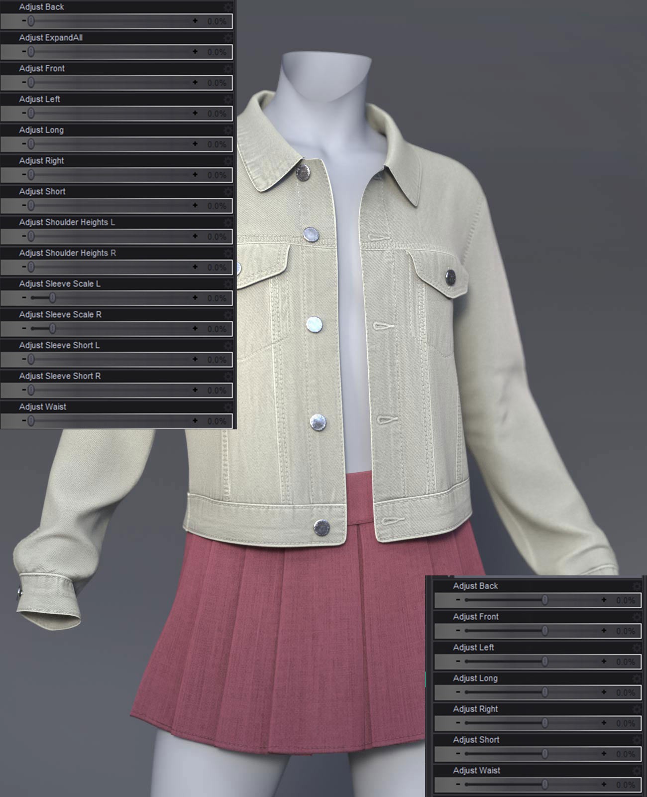 dForce Cai Denim Jacket and Pleated Skirt for G9 by N/A