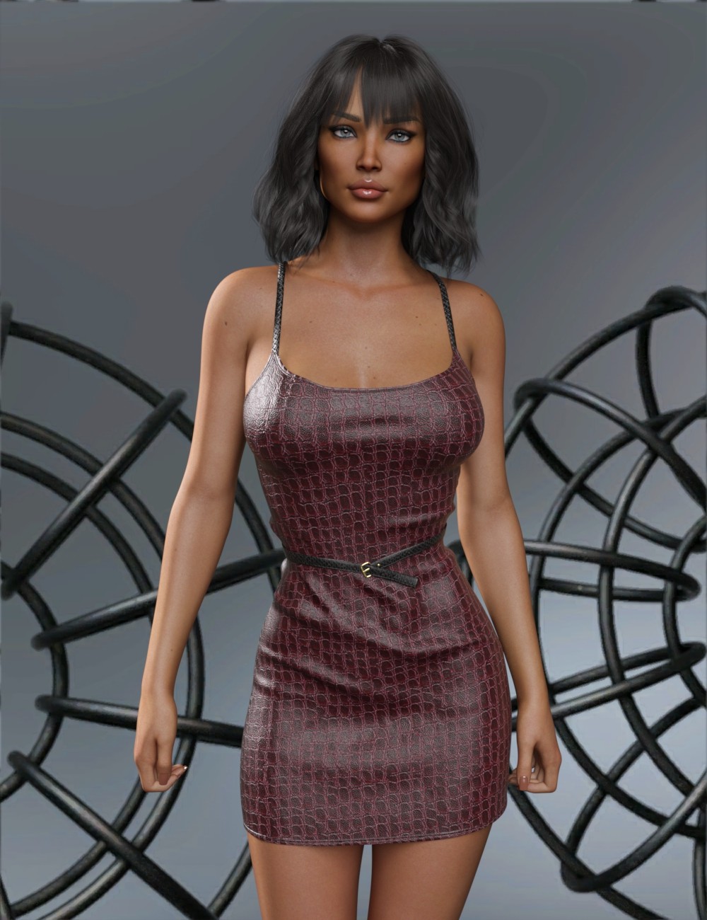 VERSUS - dForce Light Leather Dress for Genesis 8-8.1 Female and Genesis 9 Femal by N/A