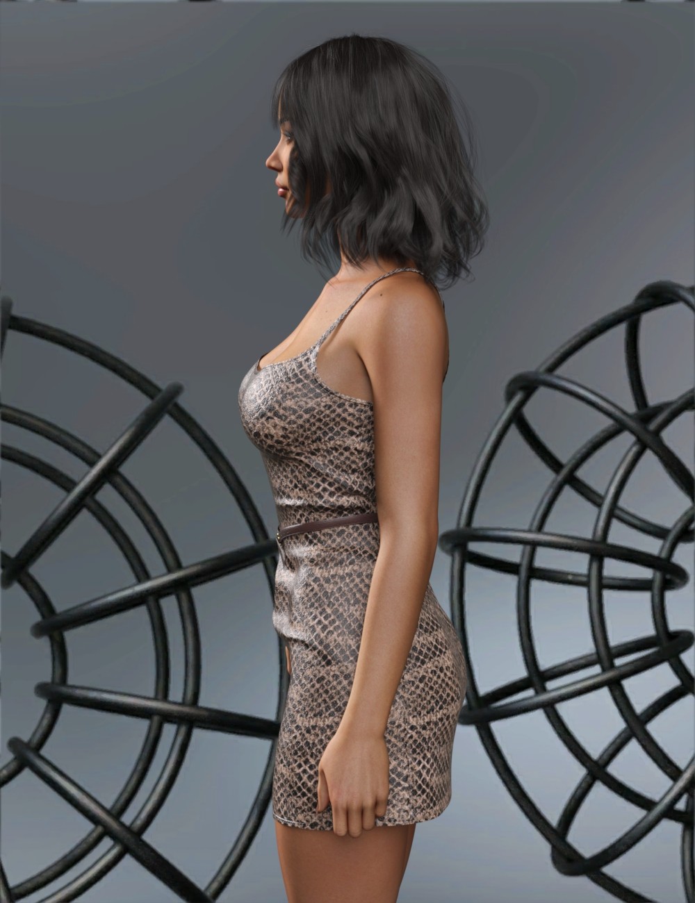 VERSUS - dForce Light Leather Dress for Genesis 8-8.1 Female and Genesis 9 Femal by N/A