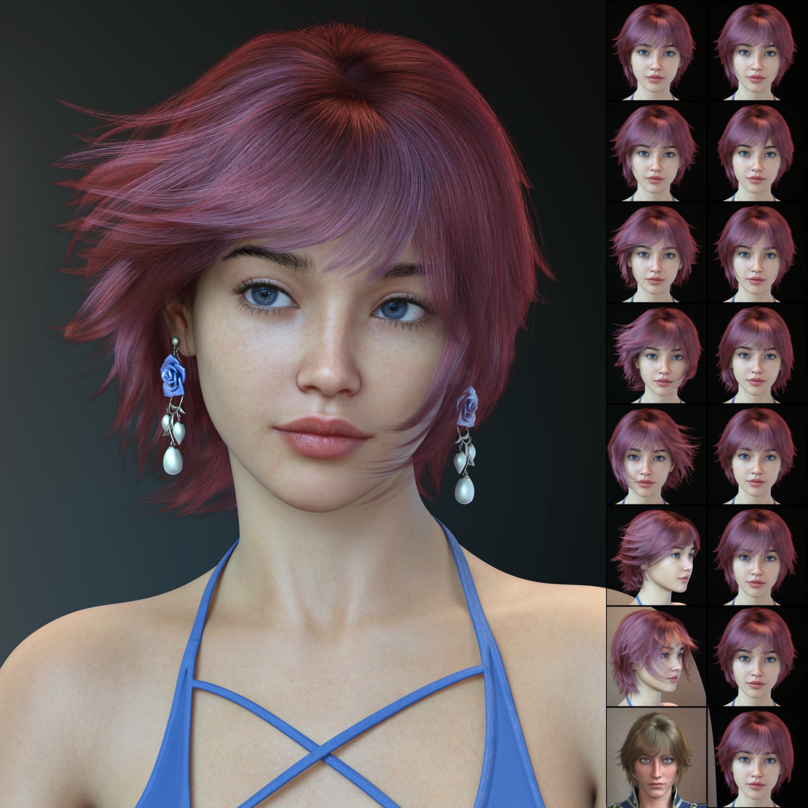 ALO Koralia Hair for Genesis 9, 8 and 8.1 Females by N/A