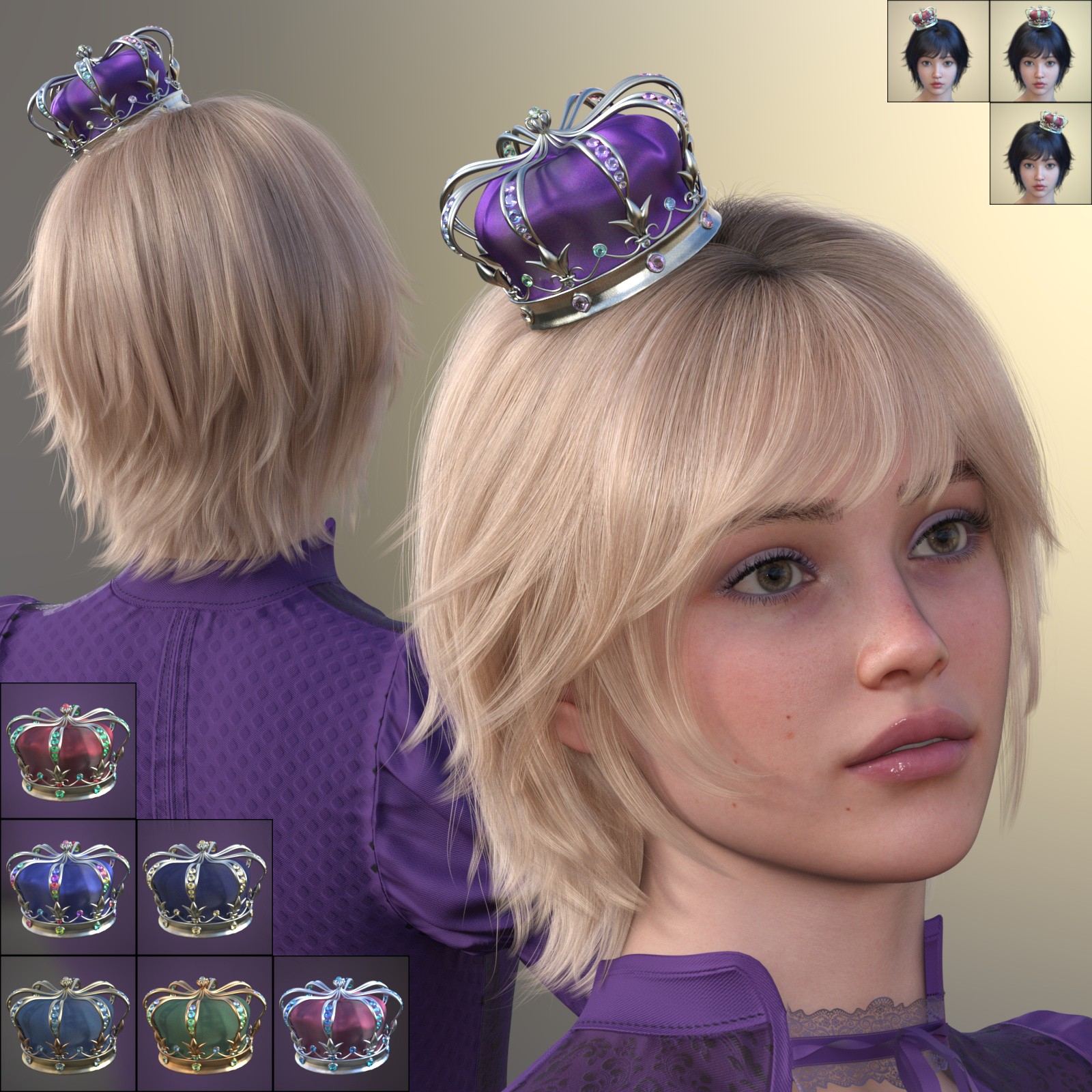 ALO Koralia Hair for Genesis 9, 8 and 8.1 Females by N/A
