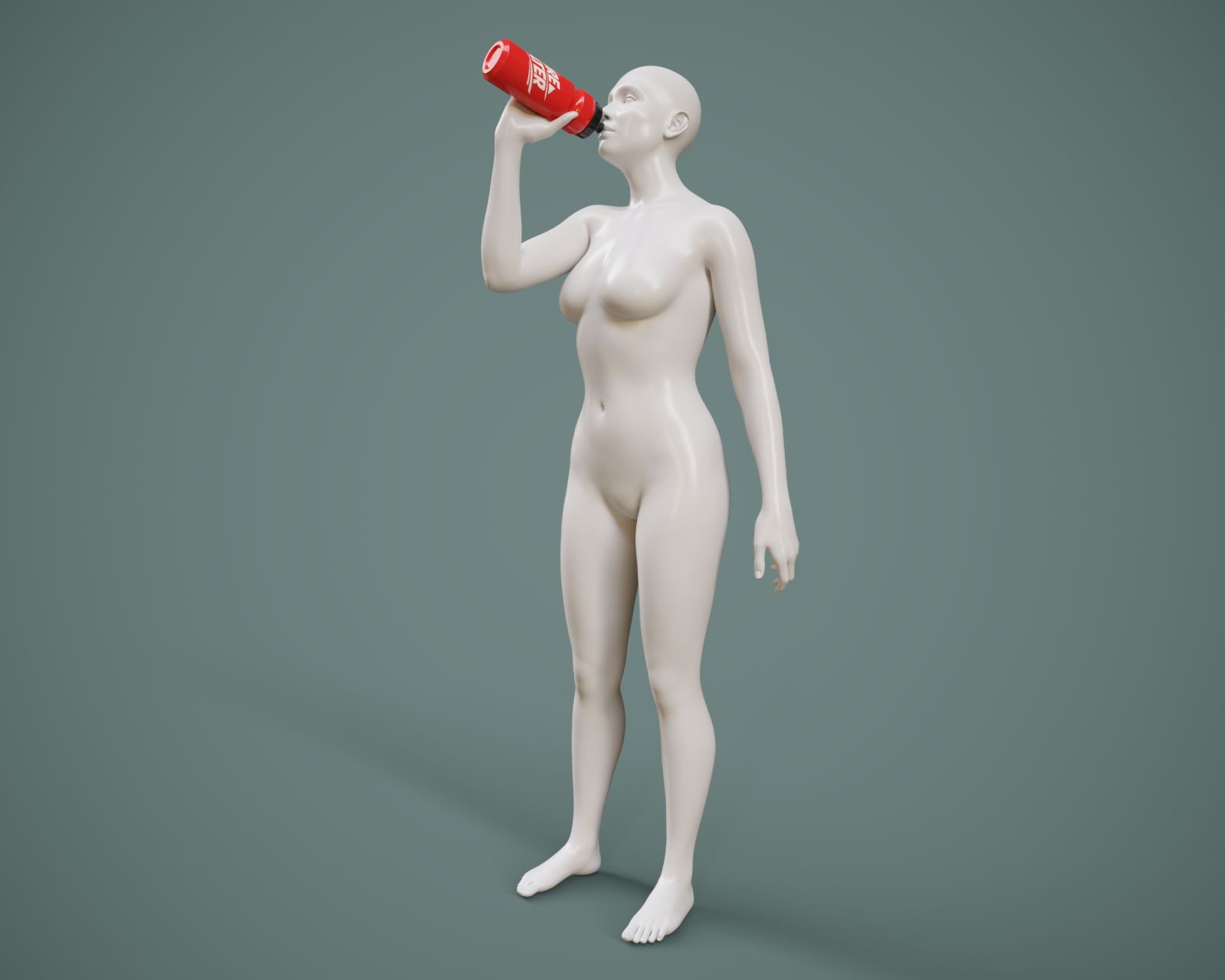 Sports Water Bottle with Poses G9 by N/A