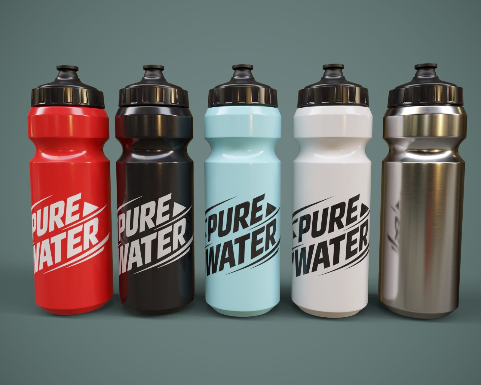 Sports Water Bottle with Poses G9 by N/A