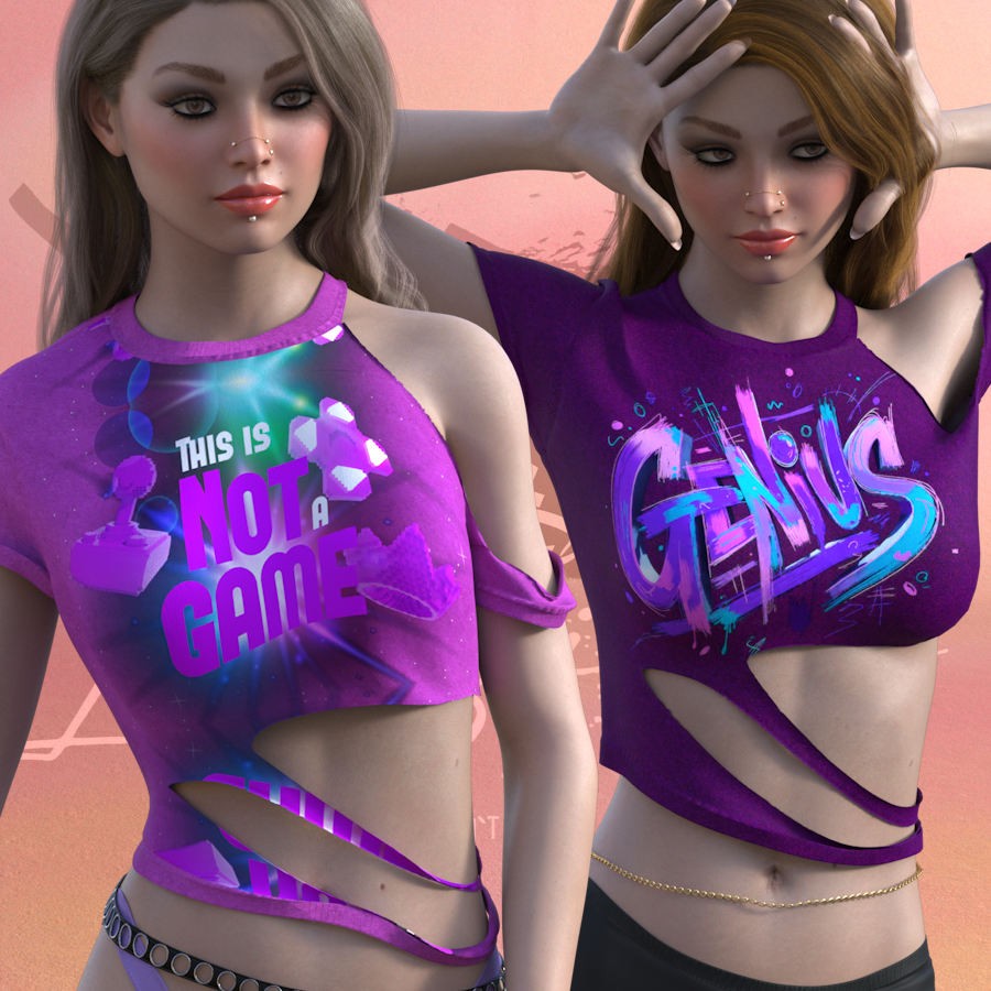 DA-StreetStyle for Ripped Tee for G8/8.1 Females by Rhiannon by N/A