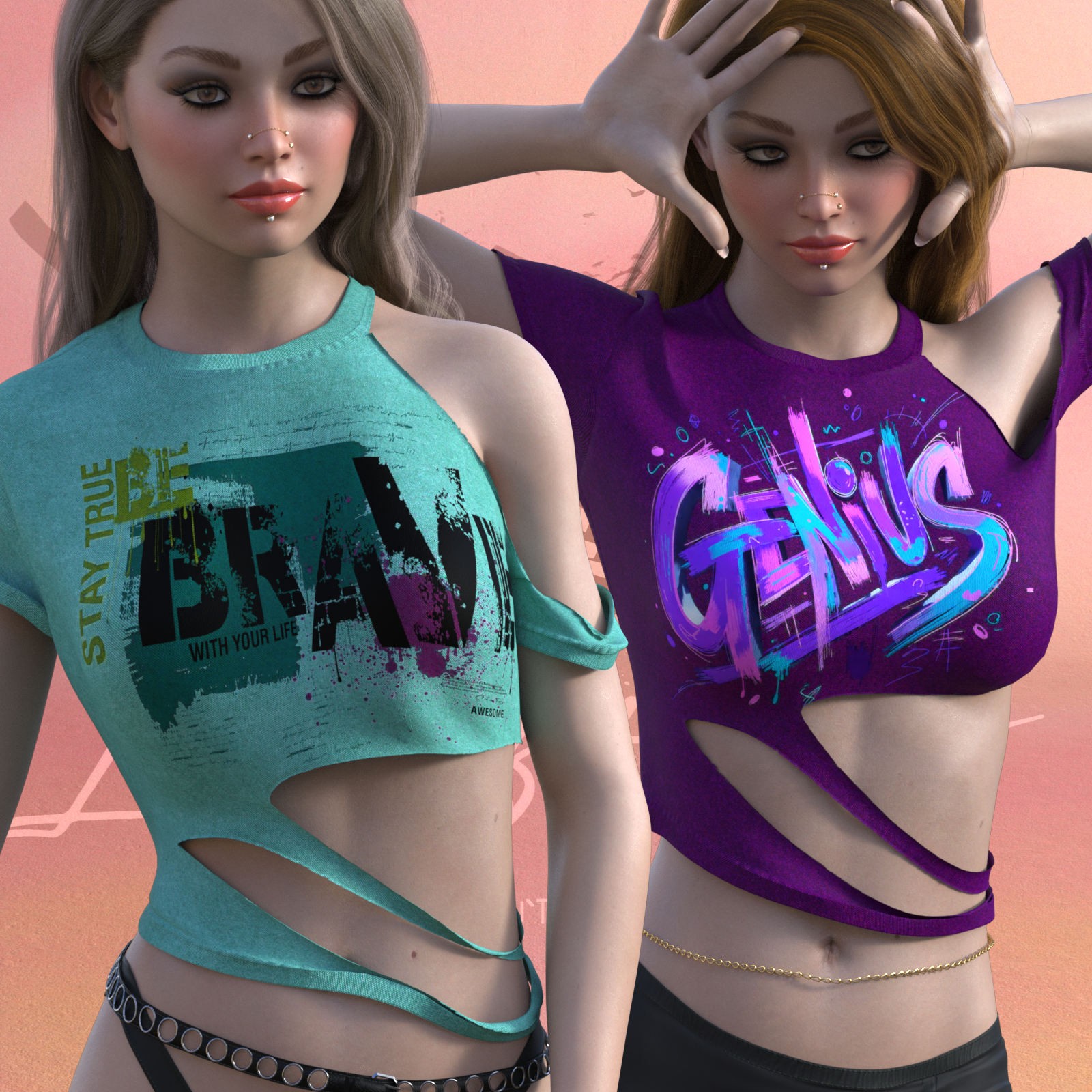 DA-StreetStyle for Ripped Tee for G8/8.1 Females by Rhiannon by N/A