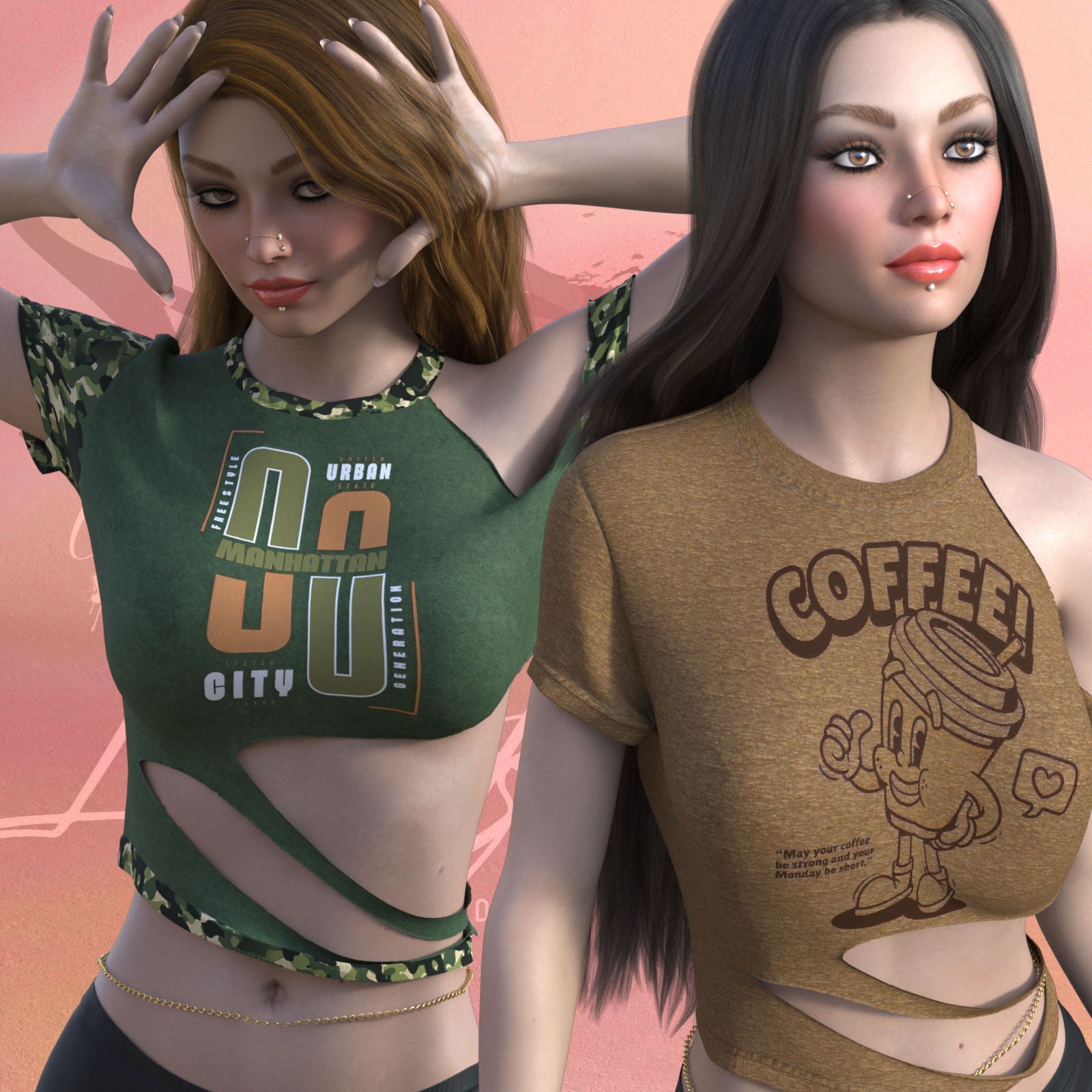 DA-StreetStyle for Ripped Tee for G8/8.1 Females by Rhiannon by N/A
