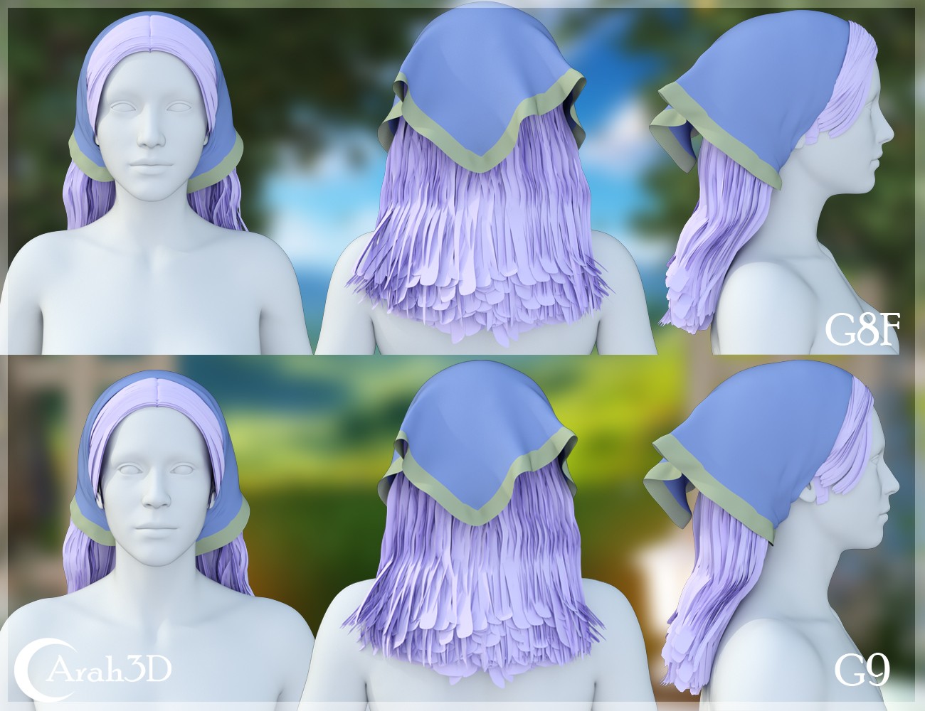 Arah3D Cottage Girl Hair for G8F and G9 by N/A