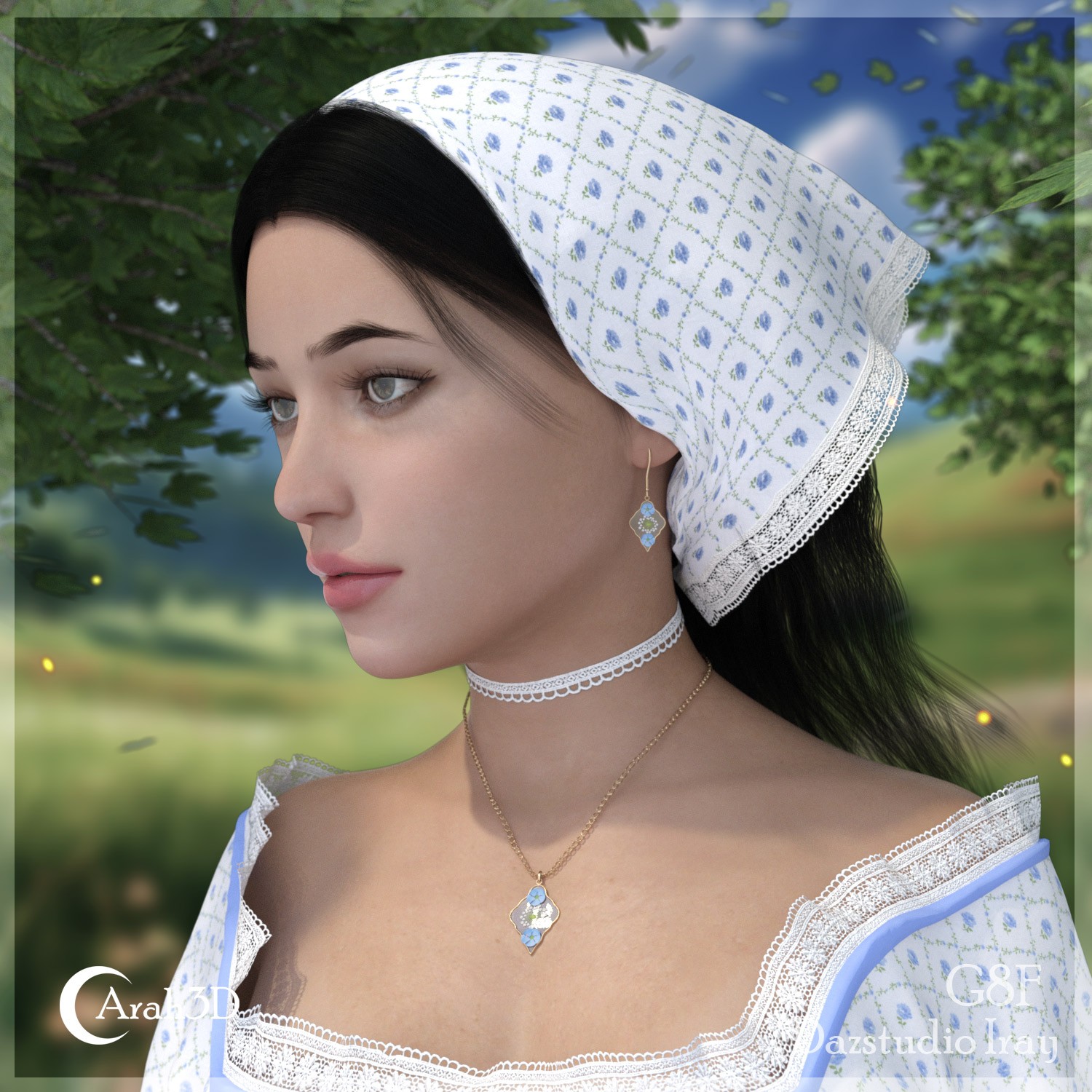 Arah3D Cottage Girl Hair for G8F and G9 by N/A