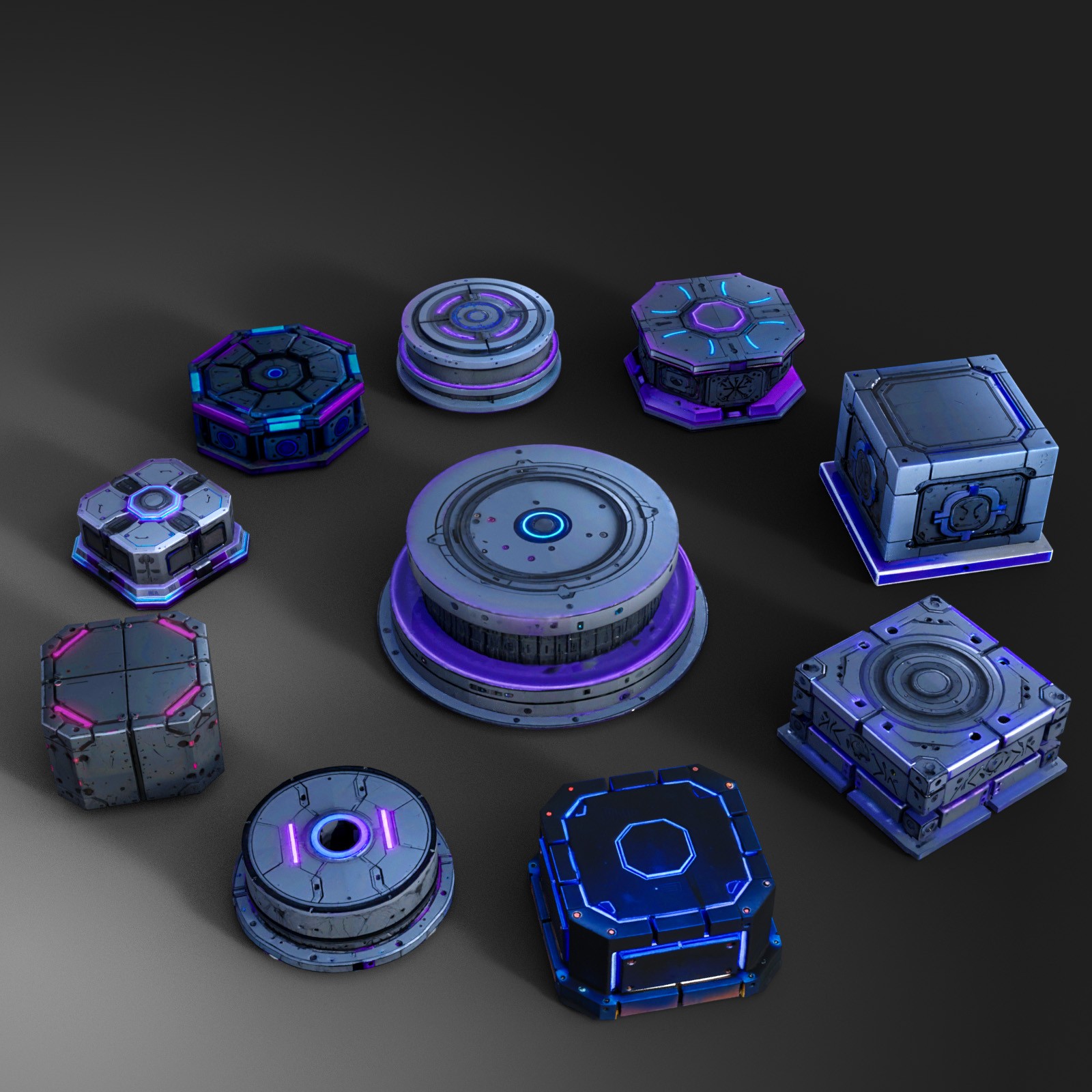 Cyberpunk Display Pedestals by N/A