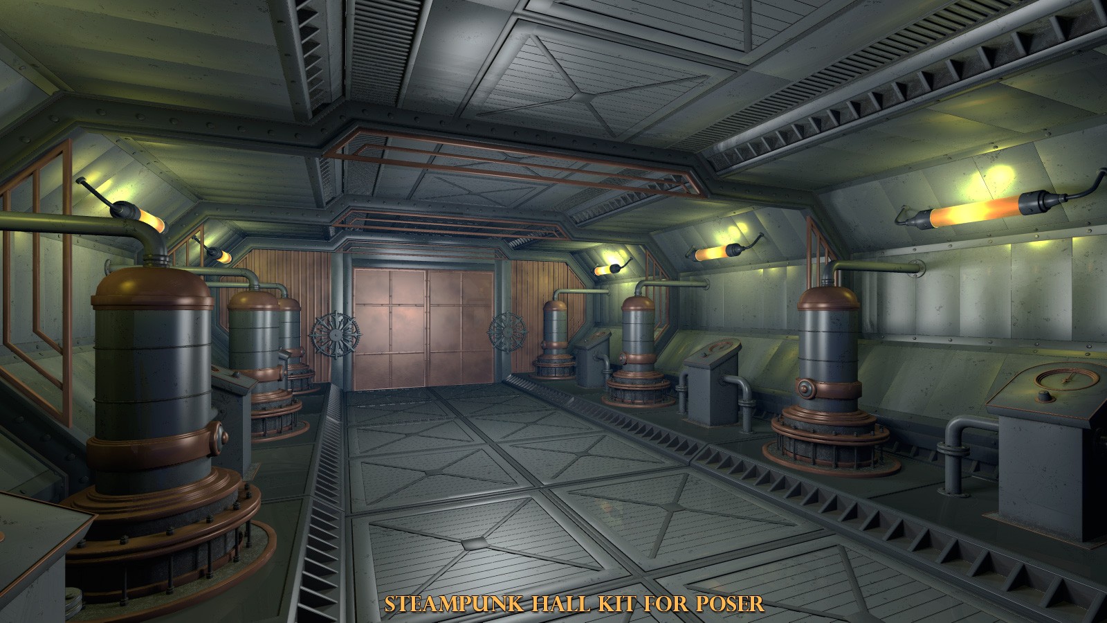 Steampunk Hall Kit for Poser by N/A