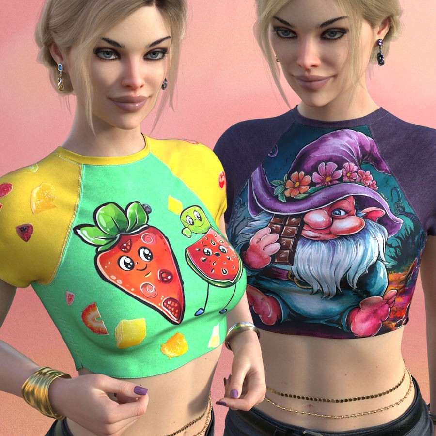DA-SweetHeart for dForce Cropped Sport Tee by Sveva by N/A
