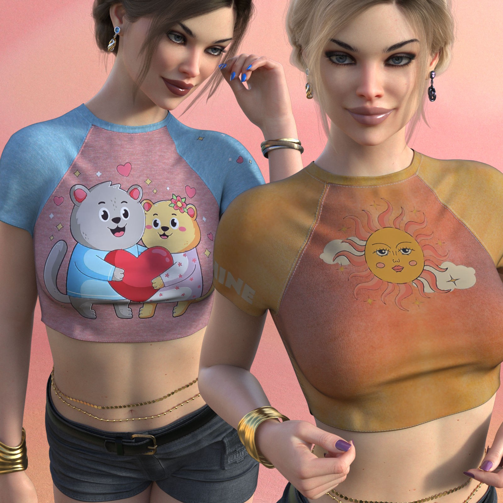 DA-SweetHeart for dForce Cropped Sport Tee by Sveva by N/A