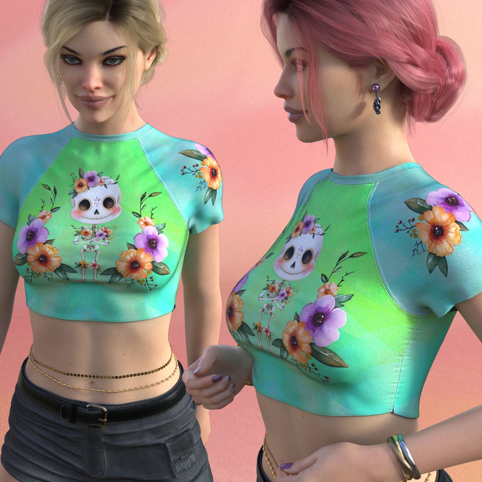 DA-SweetHeart for dForce Cropped Sport Tee by Sveva by N/A
