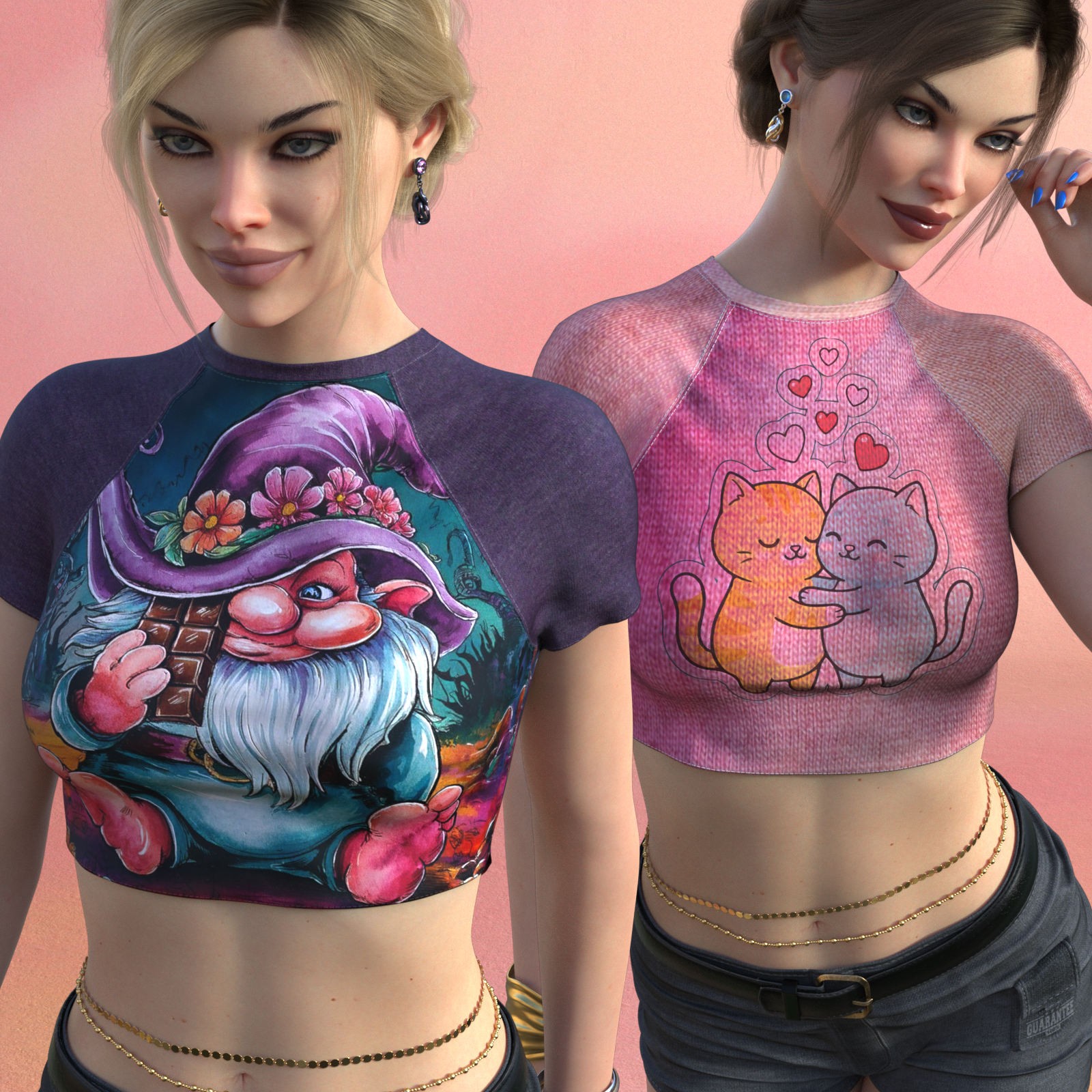 DA-SweetHeart for dForce Cropped Sport Tee by Sveva by N/A