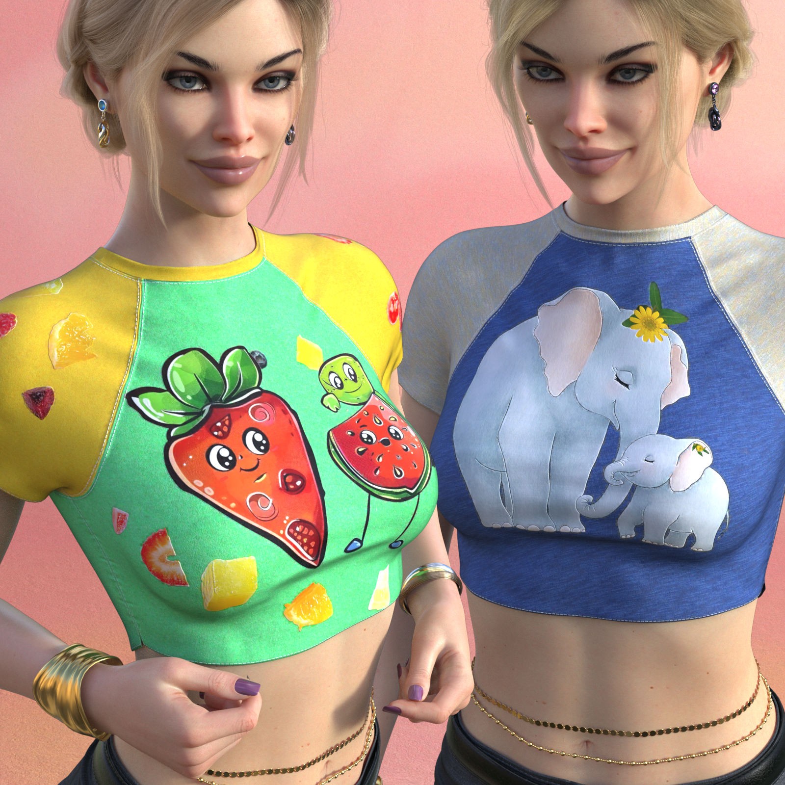 DA-SweetHeart for dForce Cropped Sport Tee by Sveva by N/A