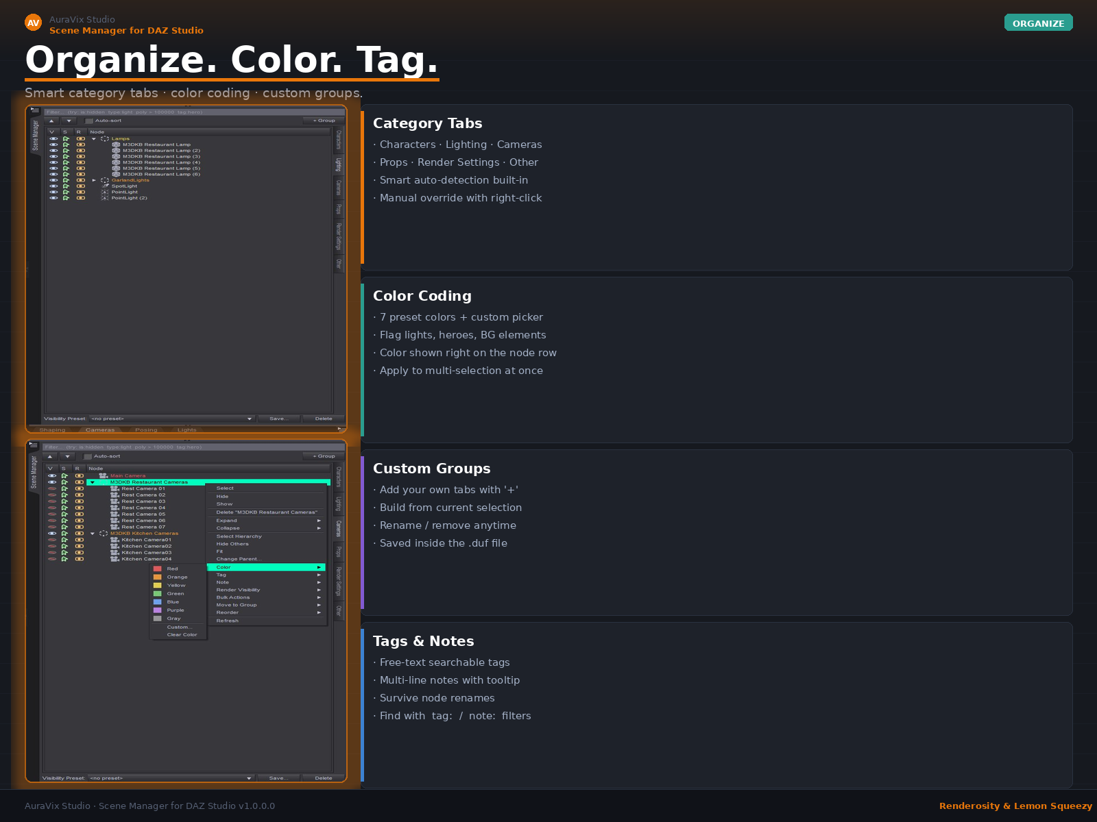 Scene Manager for DAZ Studio 4.x by N/A