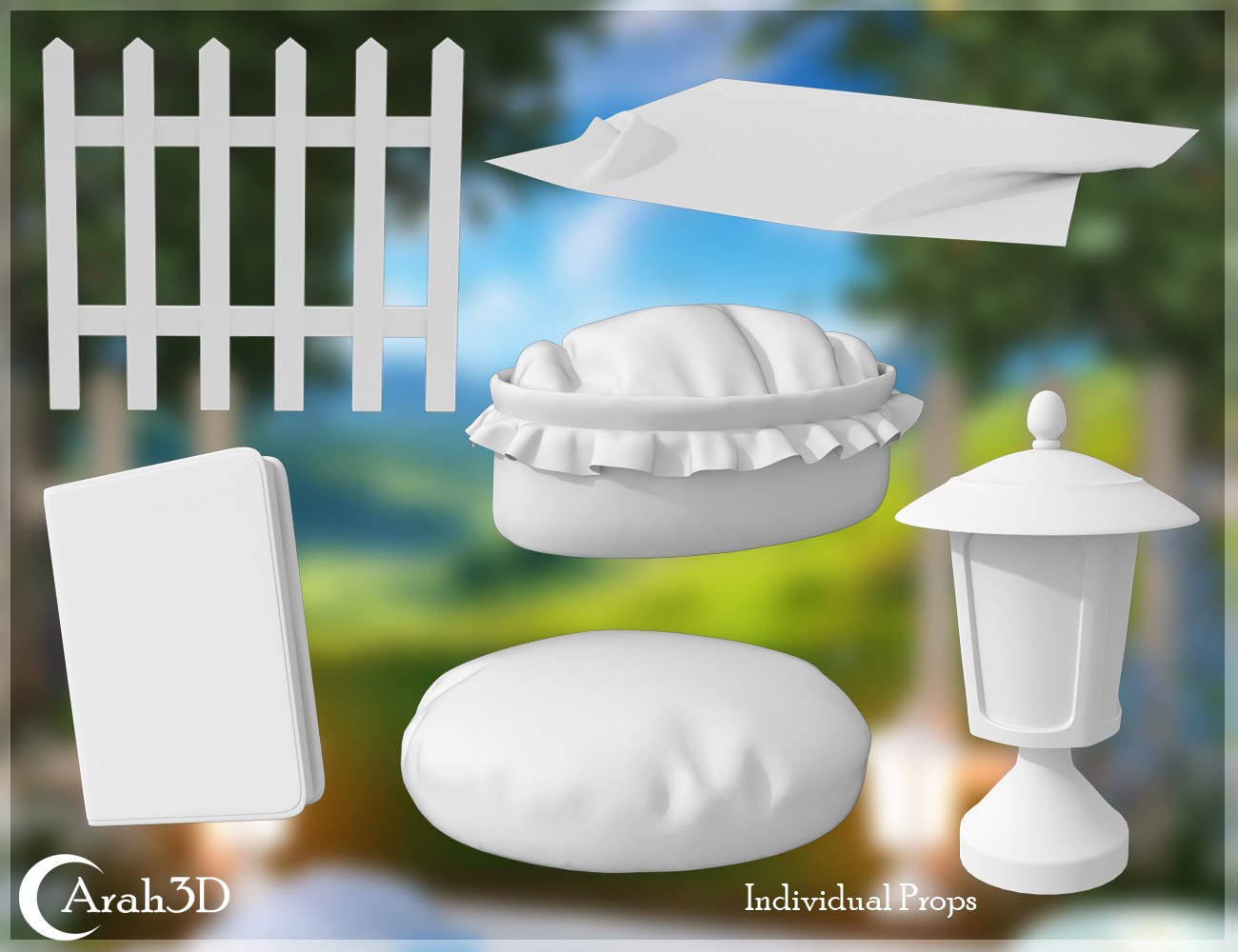 Arah3D Cottage Girl Props and Poses for G8F and G9 by N/A