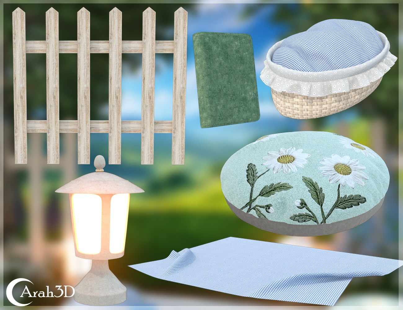 Arah3D Cottage Girl Props and Poses for G8F and G9 by N/A