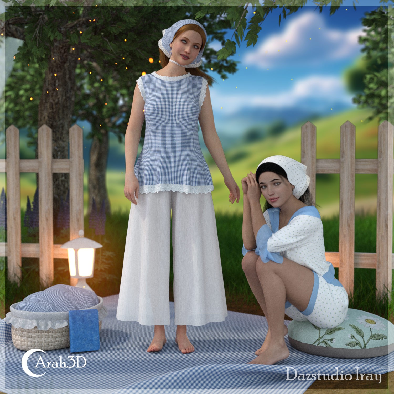 Arah3D Cottage Girl Props and Poses for G8F and G9 by N/A