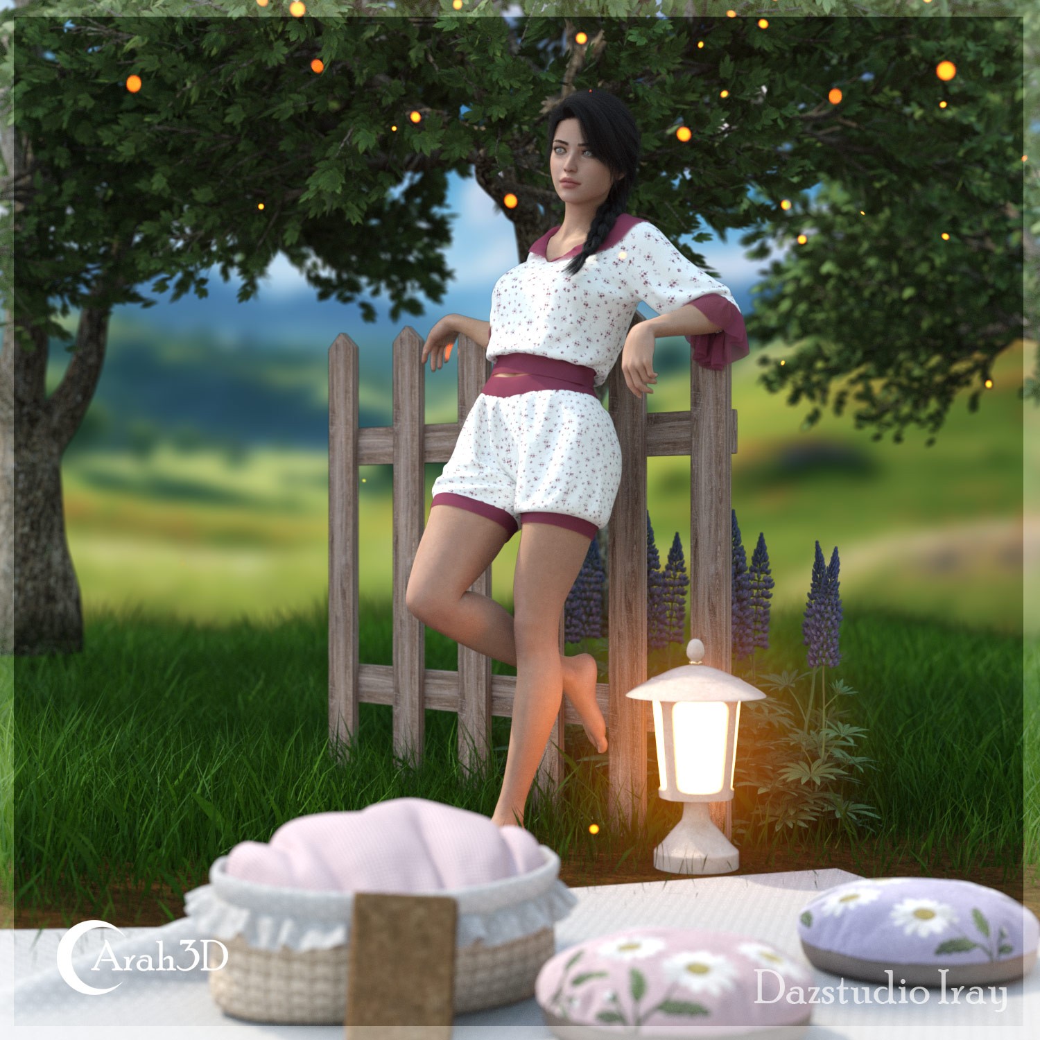 Arah3D Cottage Girl Props and Poses for G8F and G9 by N/A