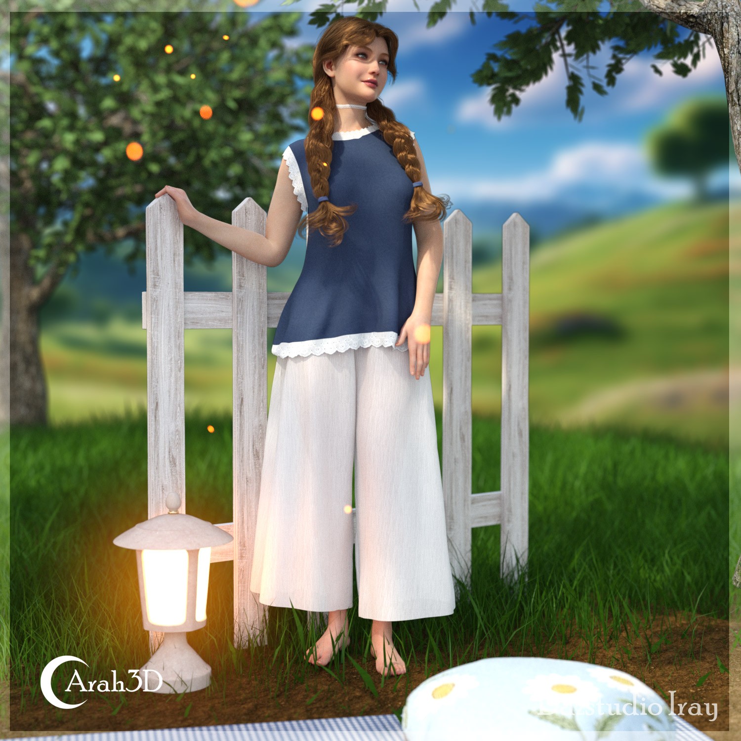 Arah3D Cottage Girl Props and Poses for G8F and G9 by N/A