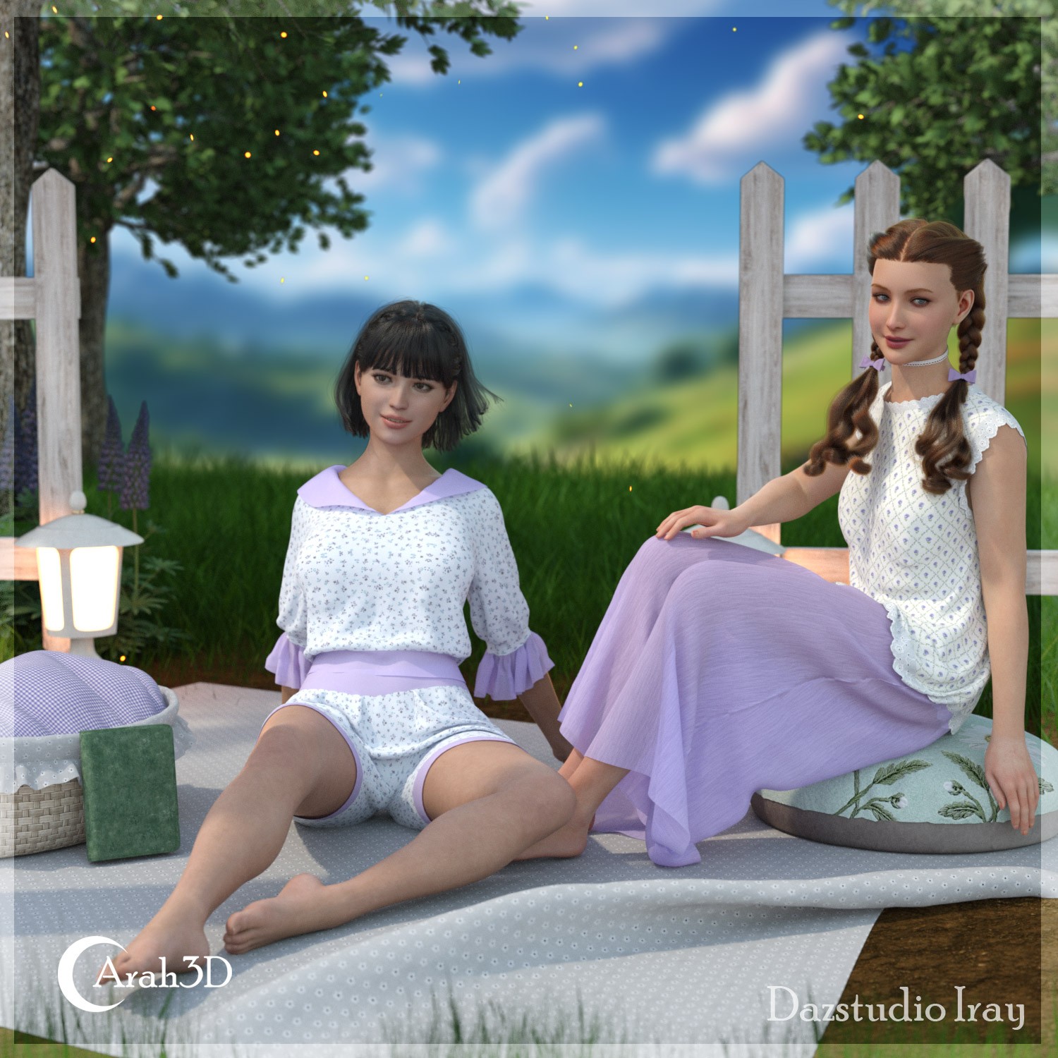 Arah3D Cottage Girl Props and Poses for G8F and G9 by N/A