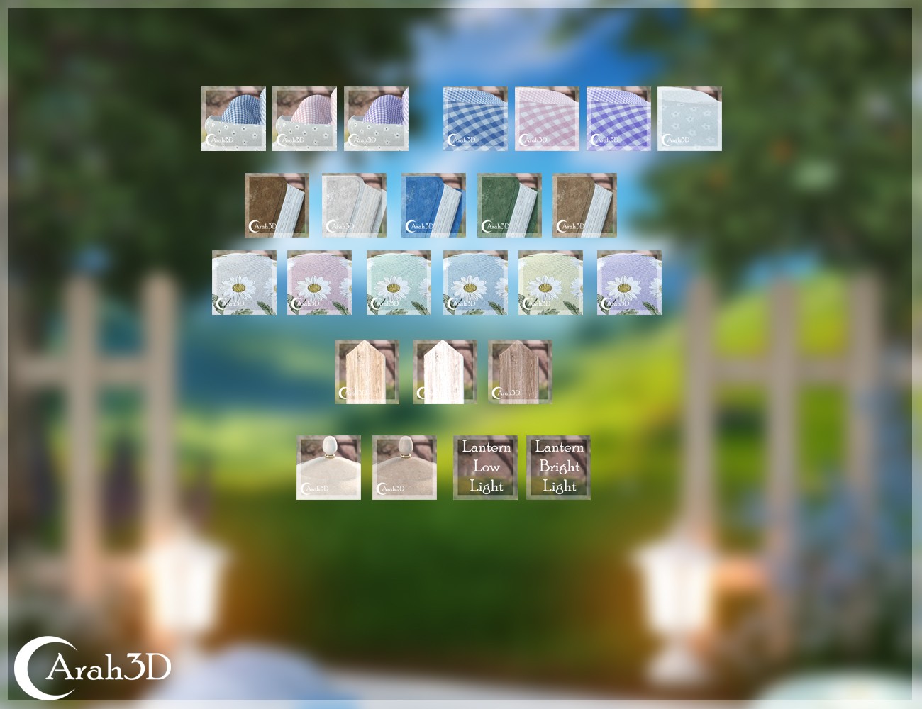 Arah3D Cottage Girl Props and Poses for G8F and G9 by N/A