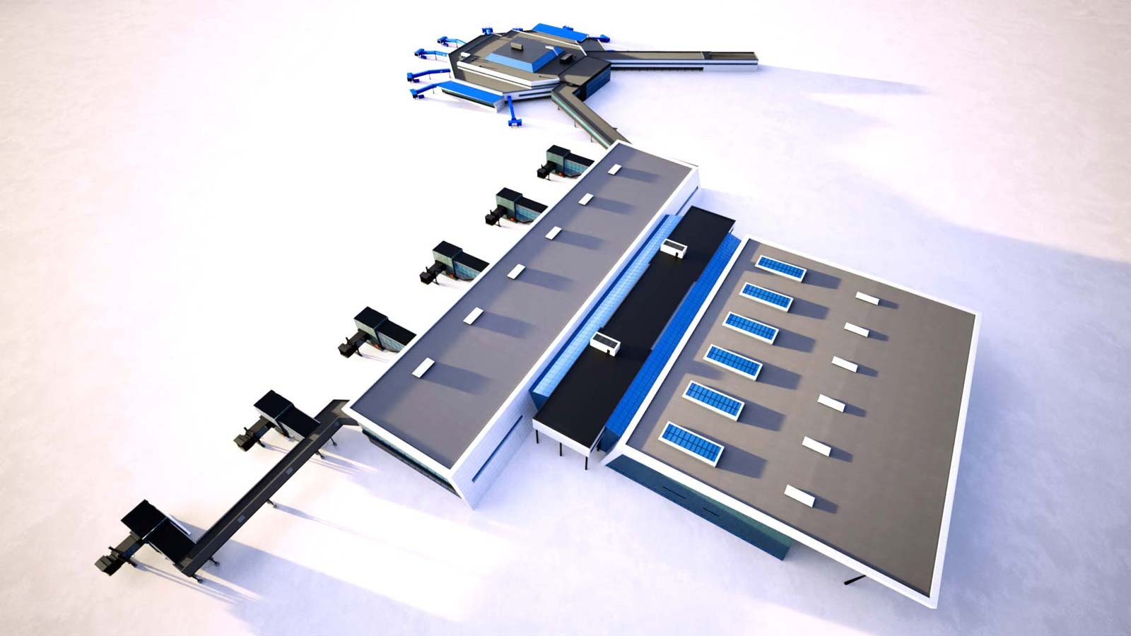 Bergen Airport, Flesland Terminal – Low-Poly 3D Model (Exterior Only) by N/A