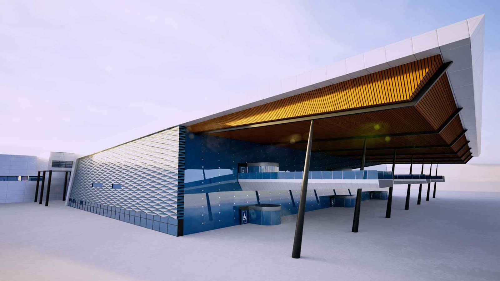 Bergen Airport, Flesland Terminal – Low-Poly 3D Model (Exterior Only) by N/A