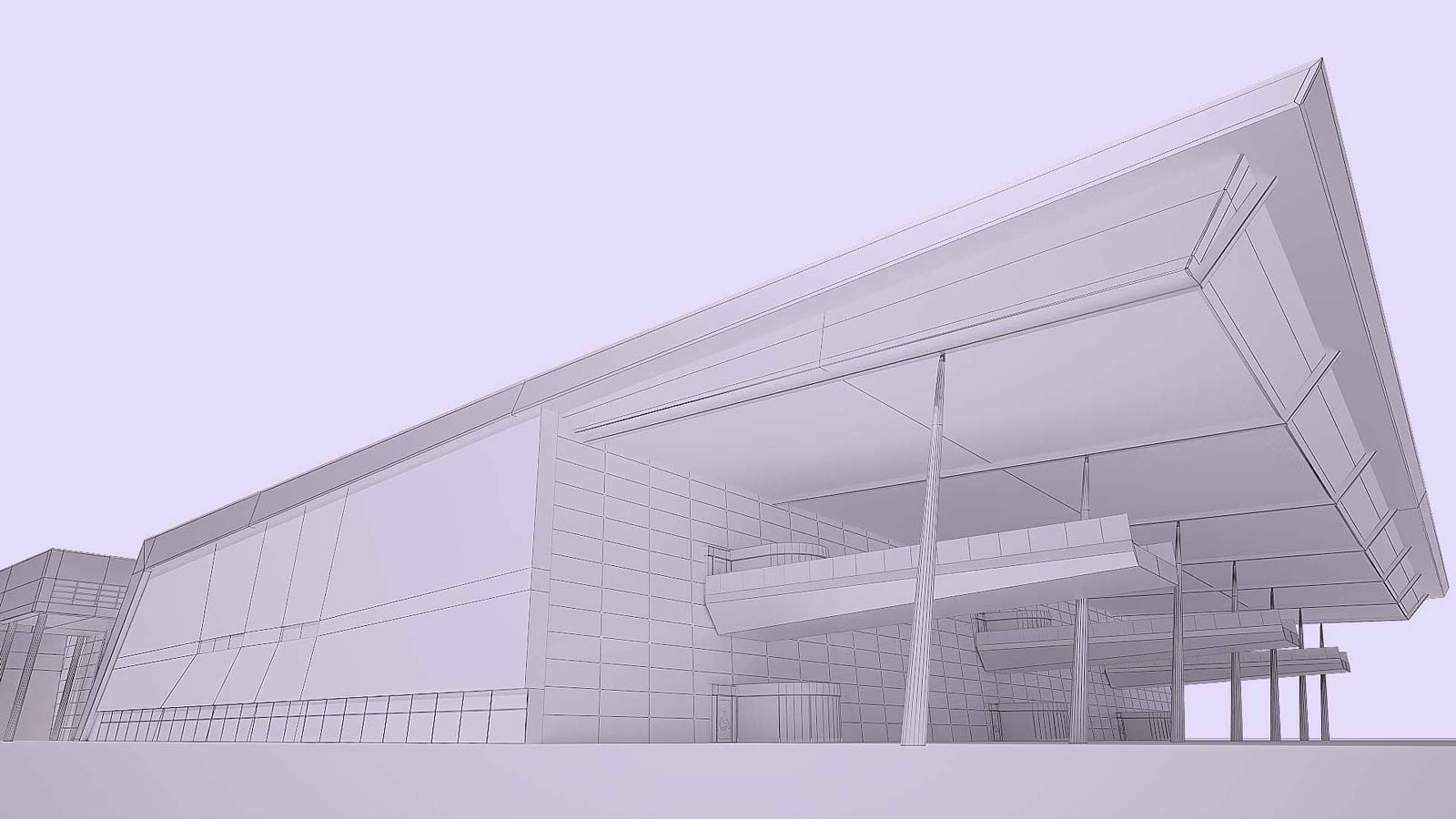 Bergen Airport, Flesland Terminal – Low-Poly 3D Model (Exterior Only) by N/A