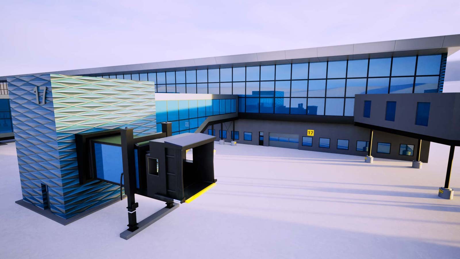 Bergen Airport, Flesland Terminal – Low-Poly 3D Model (Exterior Only) by N/A