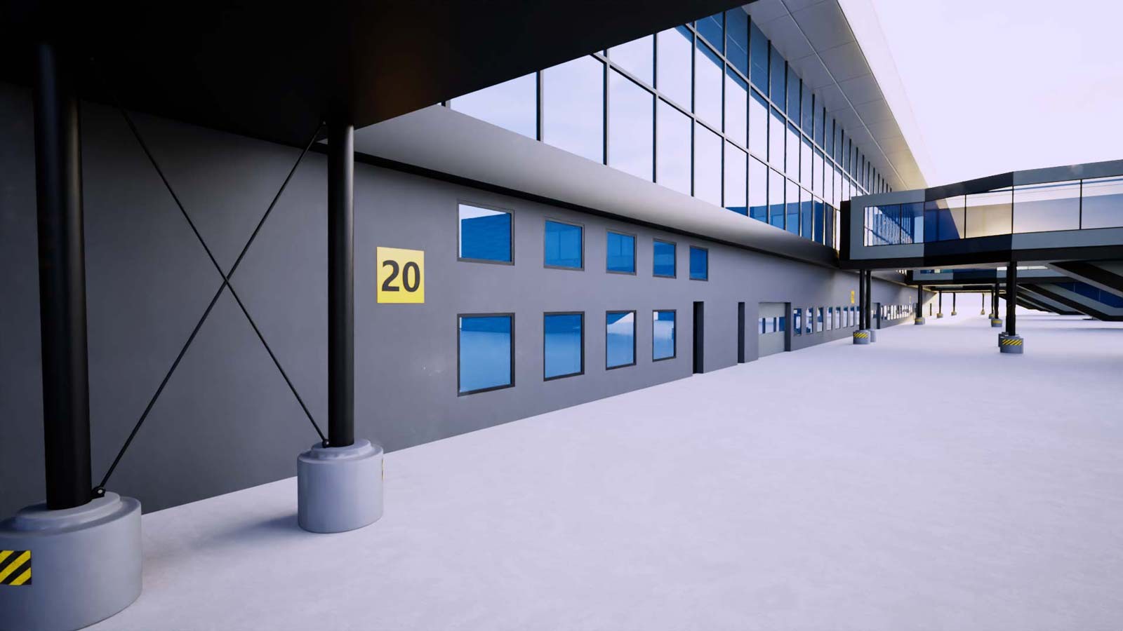 Bergen Airport, Flesland Terminal – Low-Poly 3D Model (Exterior Only) by N/A