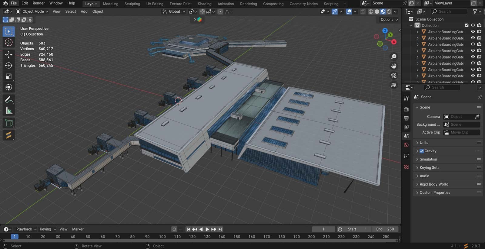 Bergen Airport, Flesland Terminal – Low-Poly 3D Model (Exterior Only) by N/A