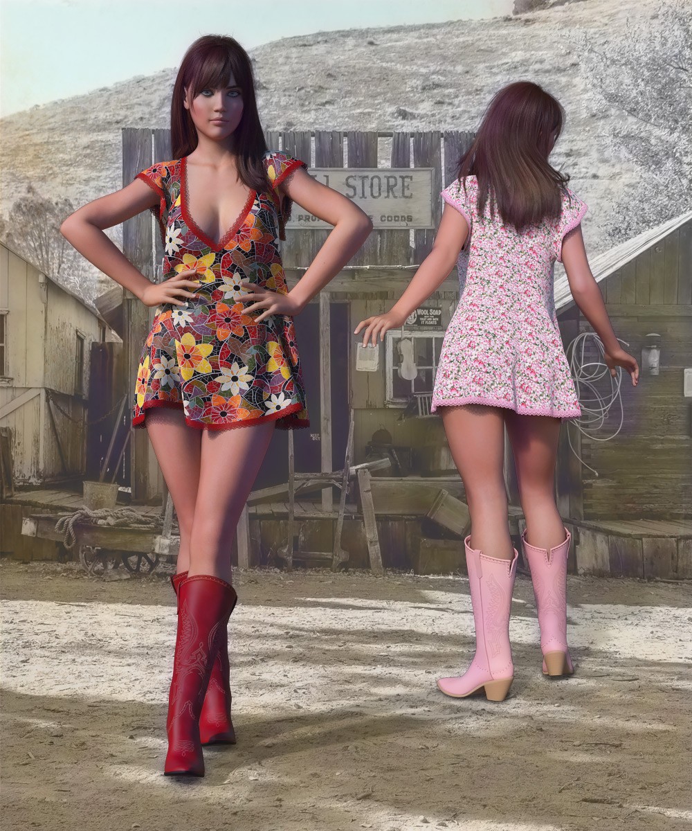 Kiki Mini Dress and Boots for G8/8.1 Females by N/A