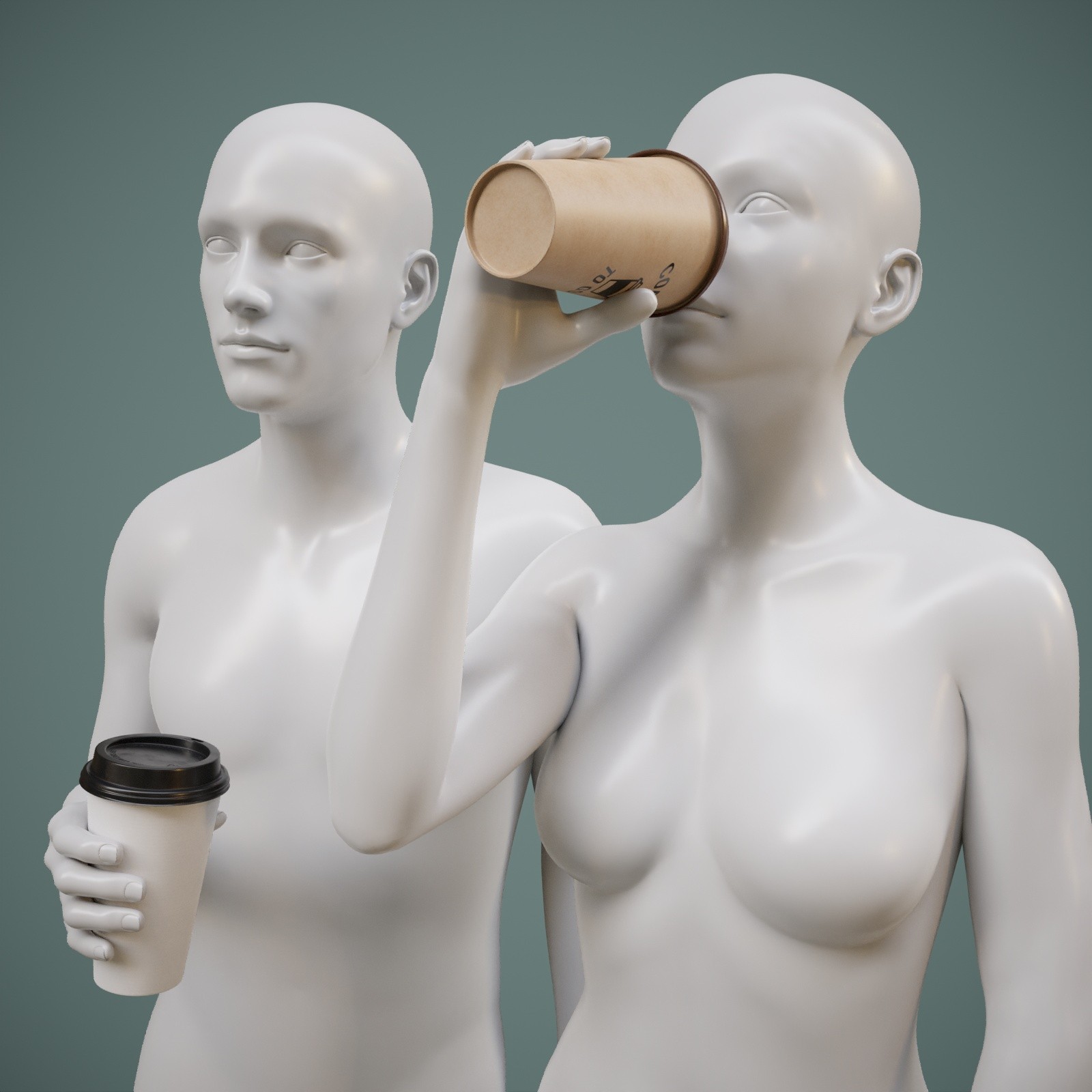 Coffee To Go Paper Cup with Poses G8FM G9 by N/A