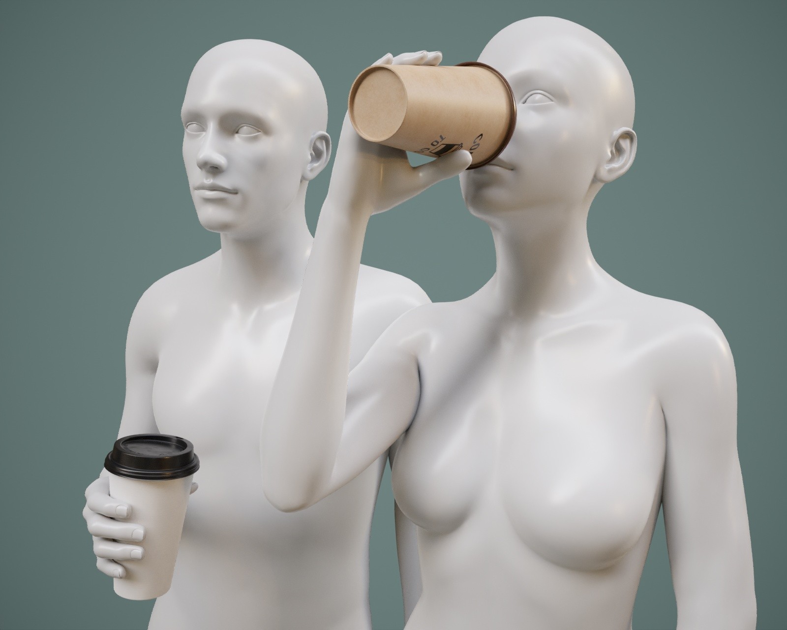Coffee To Go Paper Cup with Poses G8FM G9 by N/A