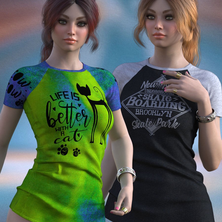 DA-SweetHeart for dForce Extra Long TShirt Genesis8-8.1F-G9 by lilflame by N/A