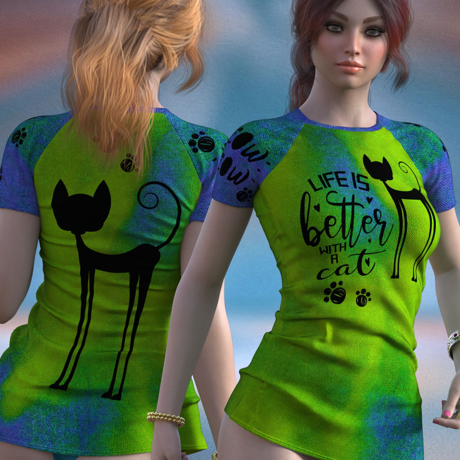 DA-SweetHeart for dForce Extra Long TShirt Genesis8-8.1F-G9 by lilflame by N/A