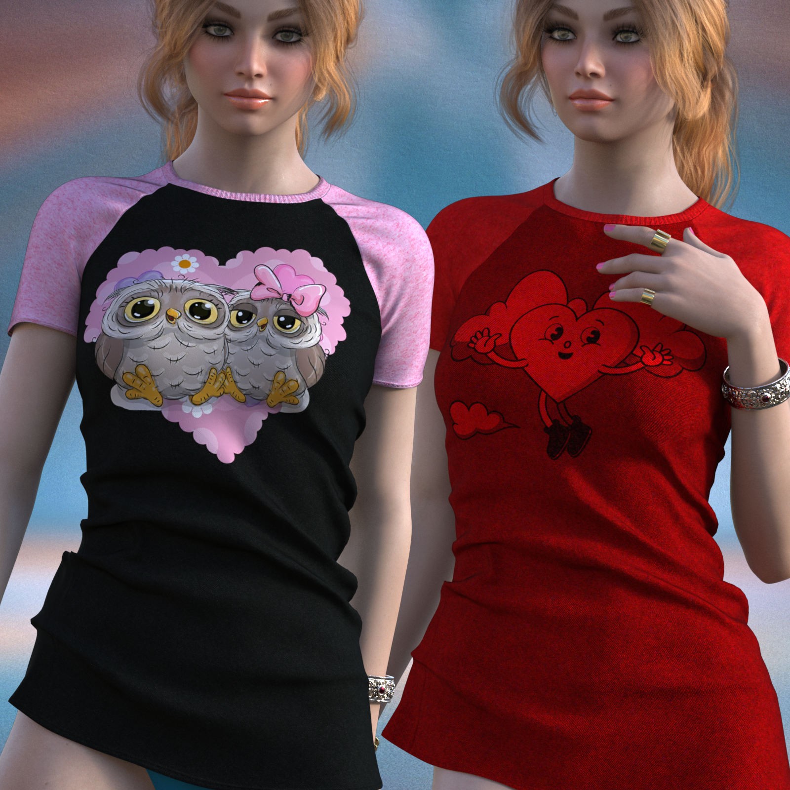 DA-SweetHeart for dForce Extra Long TShirt Genesis8-8.1F-G9 by lilflame by N/A