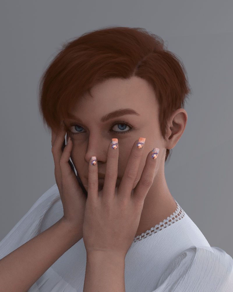 Mythic Worlds Nails Galaxy For Genesis 9 female by N/A