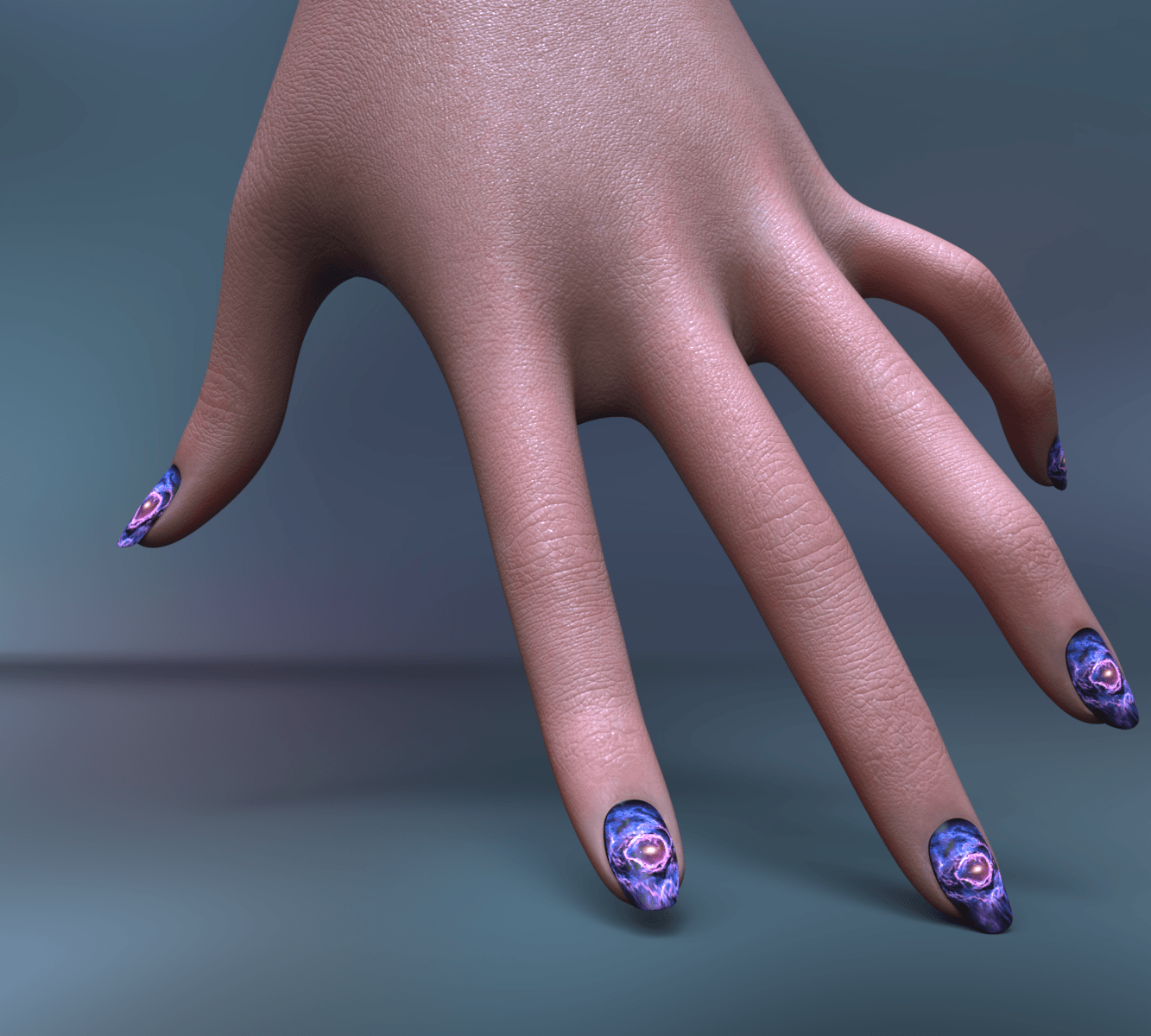 Mythic Worlds Nails Galaxy For Genesis 9 female by N/A