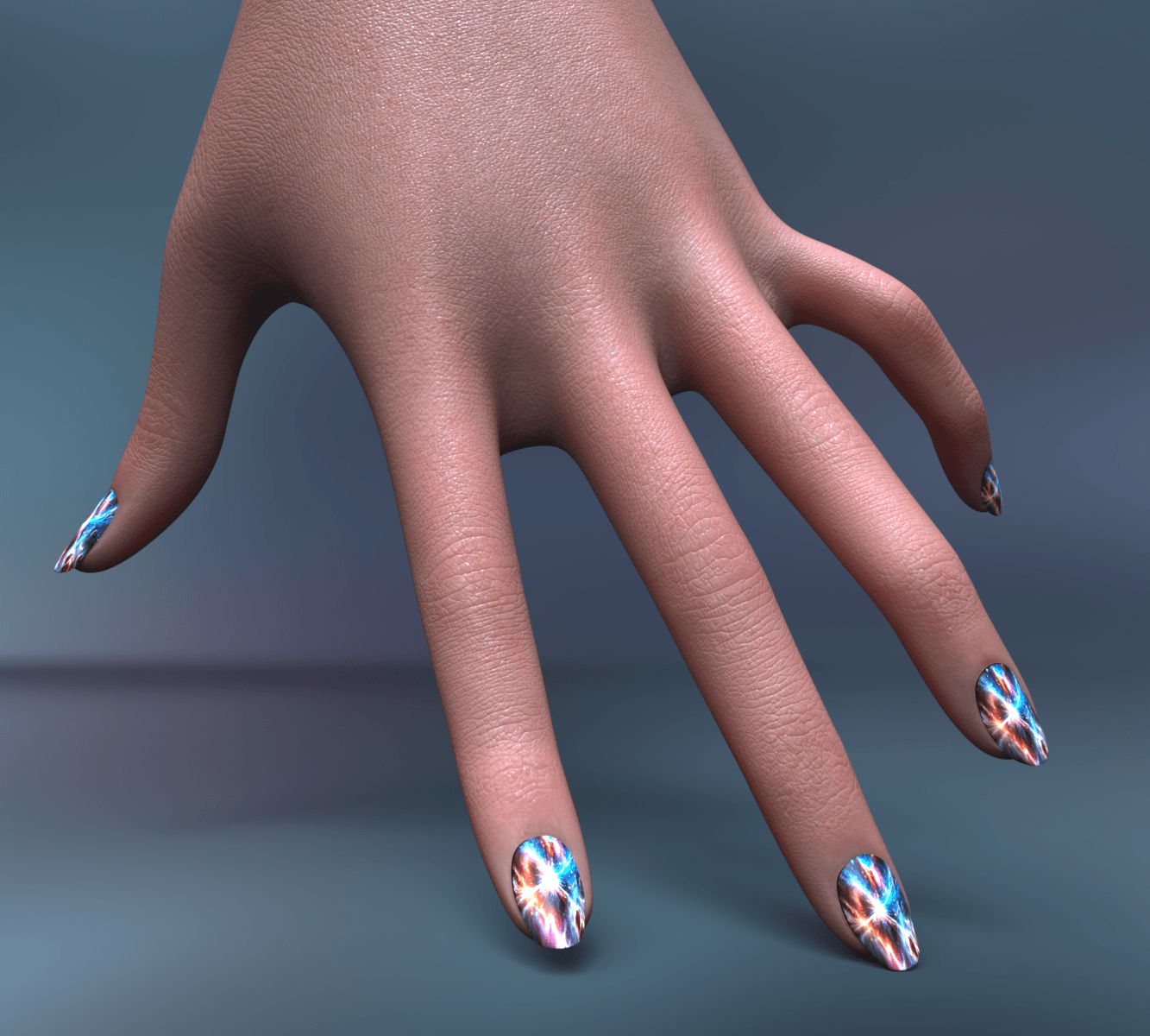 Mythic Worlds Nails Galaxy For Genesis 9 female by N/A