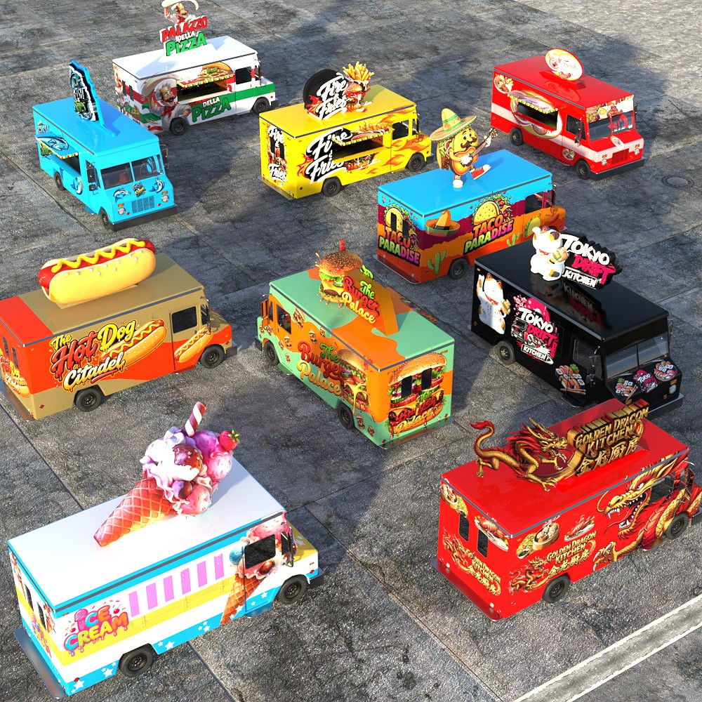 Food Truck Collection for Daz Studio by N/A