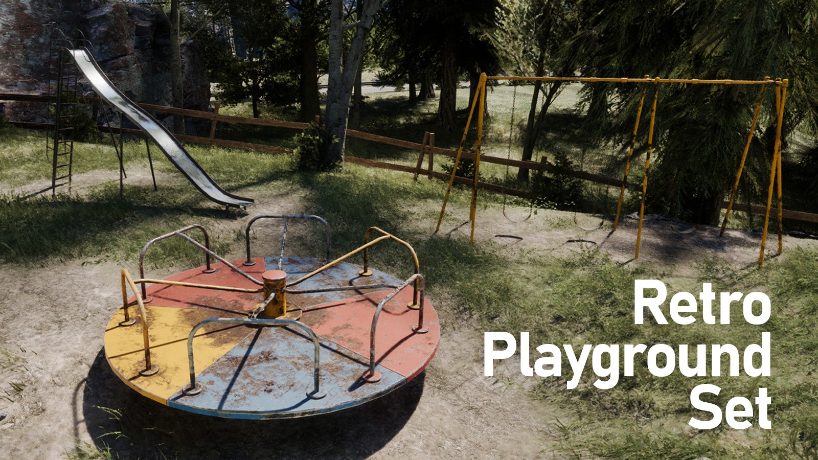 Retro Playground Set | Vintage 1950s-70s Park Equipment by N/A