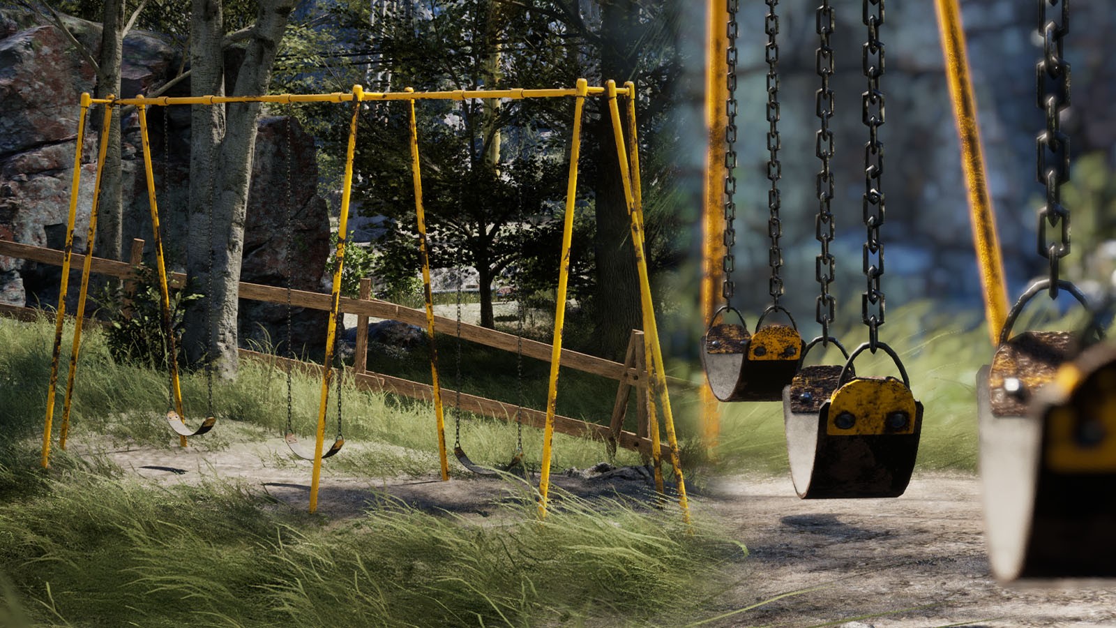 Retro Playground Set | Vintage 1950s-70s Park Equipment by N/A