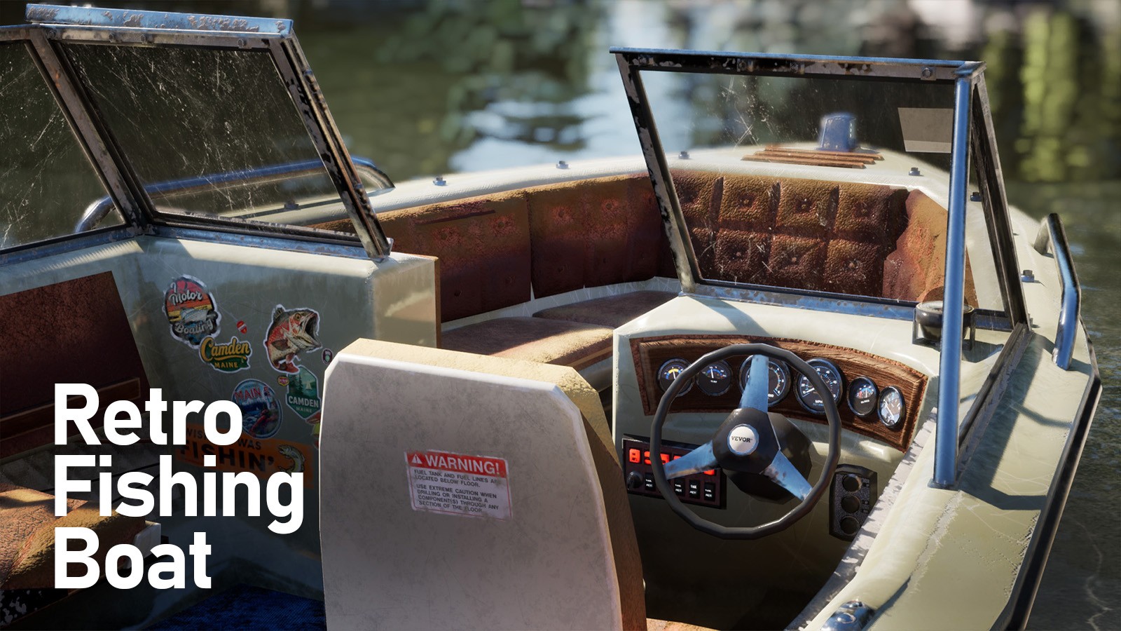 1990s Fiberglass Fishing Boat with Outboard Motor by N/A