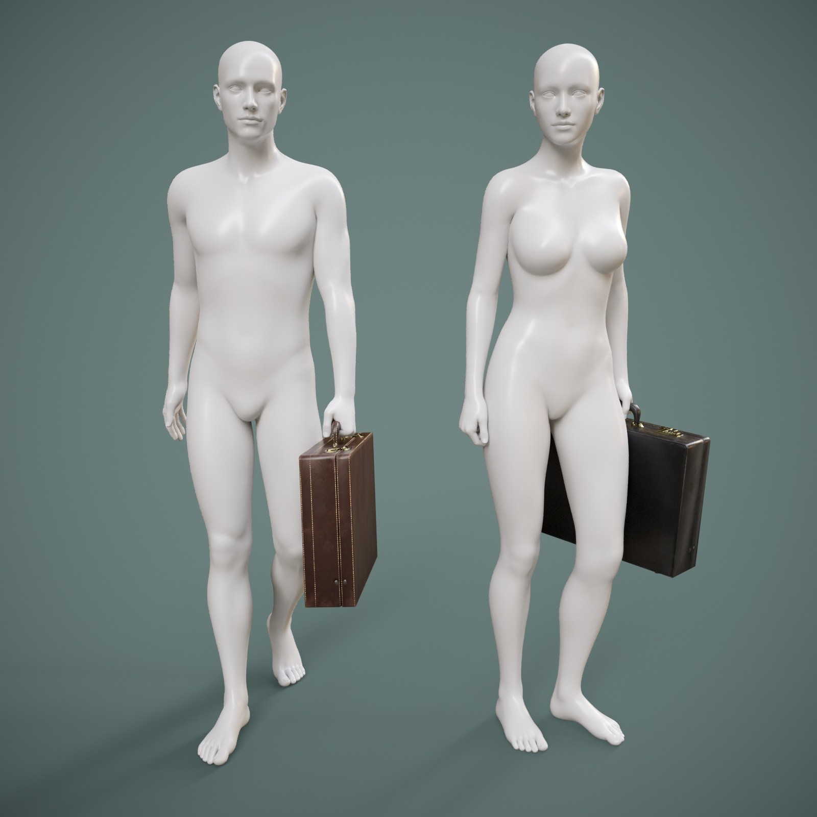Leather Briefcase Prop and Poses for G8FM G9 by N/A