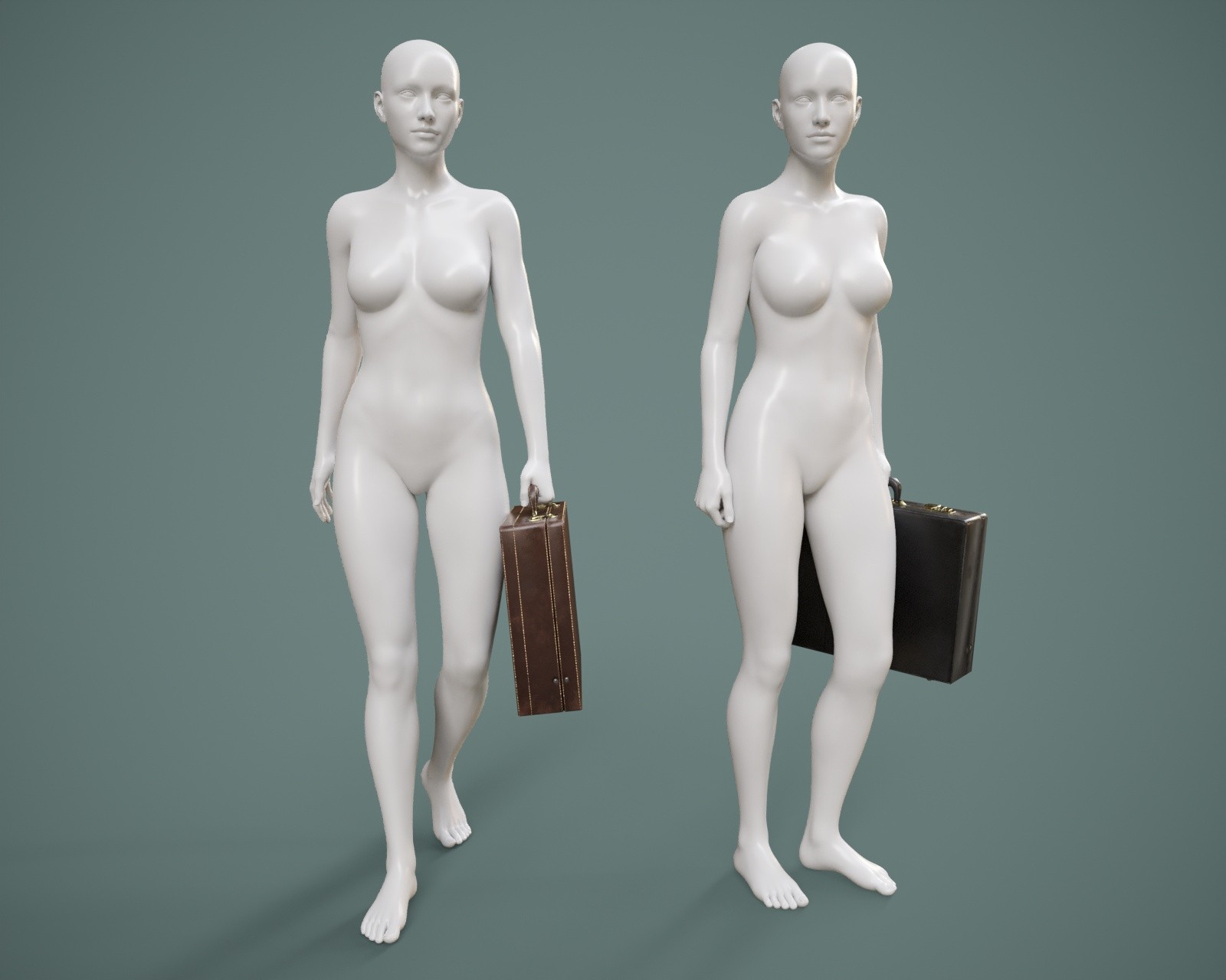 Leather Briefcase Prop and Poses for G8FM G9 by N/A